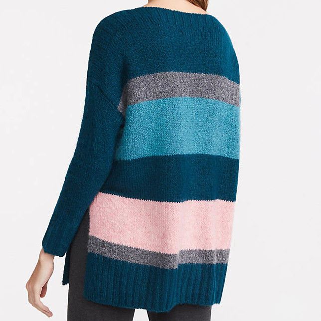 Loft Loft Lou & Grey Striped Plushfuzz Poncho Sweater in size M Size M / US 6-8 / IT 42-44 - 3 Thumbnail