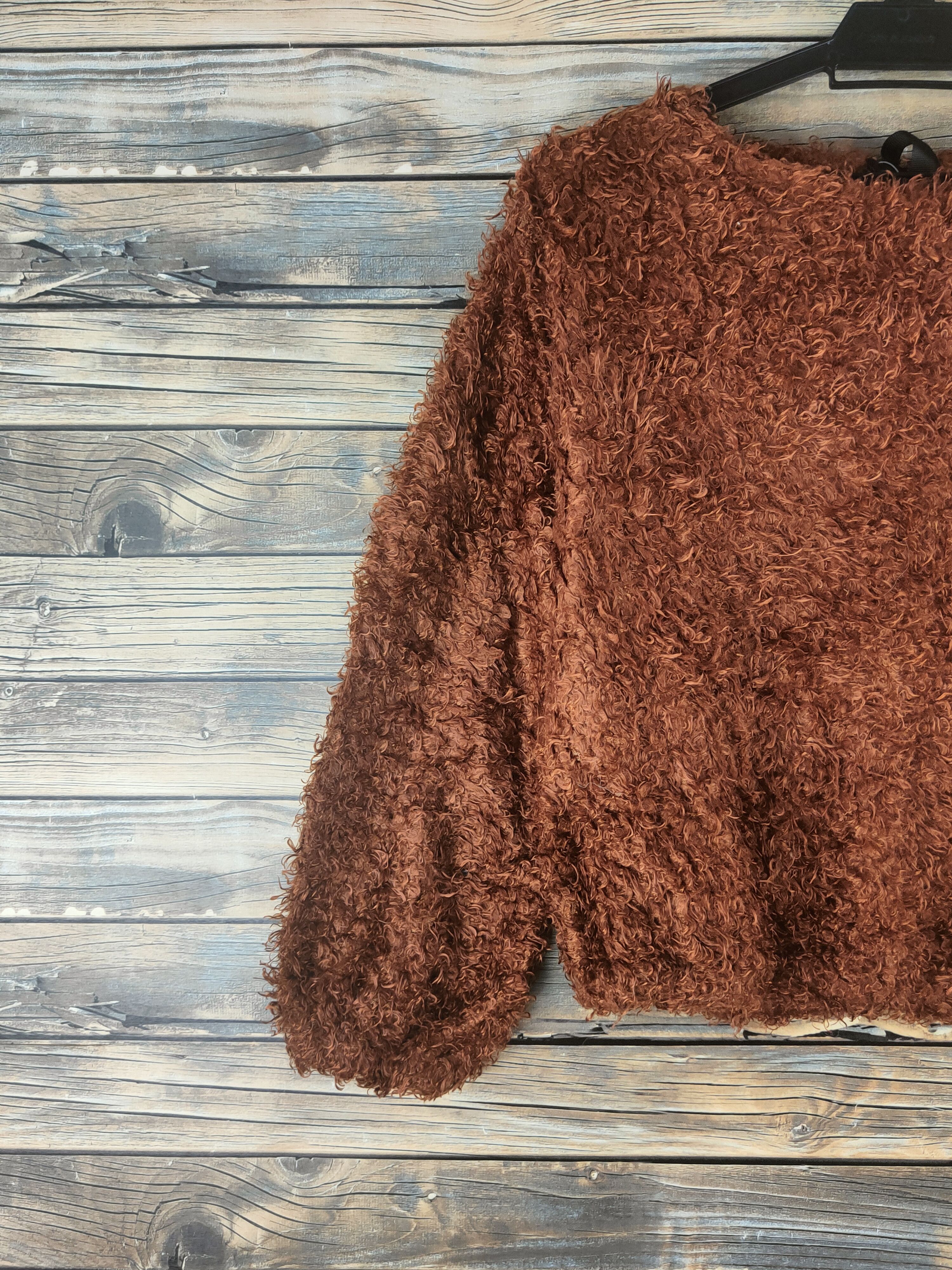 Japanese Brand DL Rope Picnic Brown Fur Mohair Knitwear #46-500 Size XS / US 0-2 / IT 36-38 - 3 Thumbnail