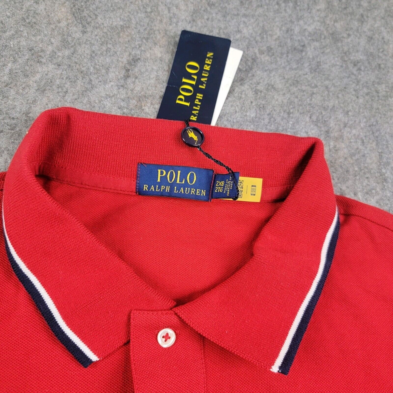 Polo Ralph Lauren Polo Ralph Lauren Tipped Collar Polo Shirt Custom Slim Fit Size US XXL / EU 58 / 5 - 6 Thumbnail