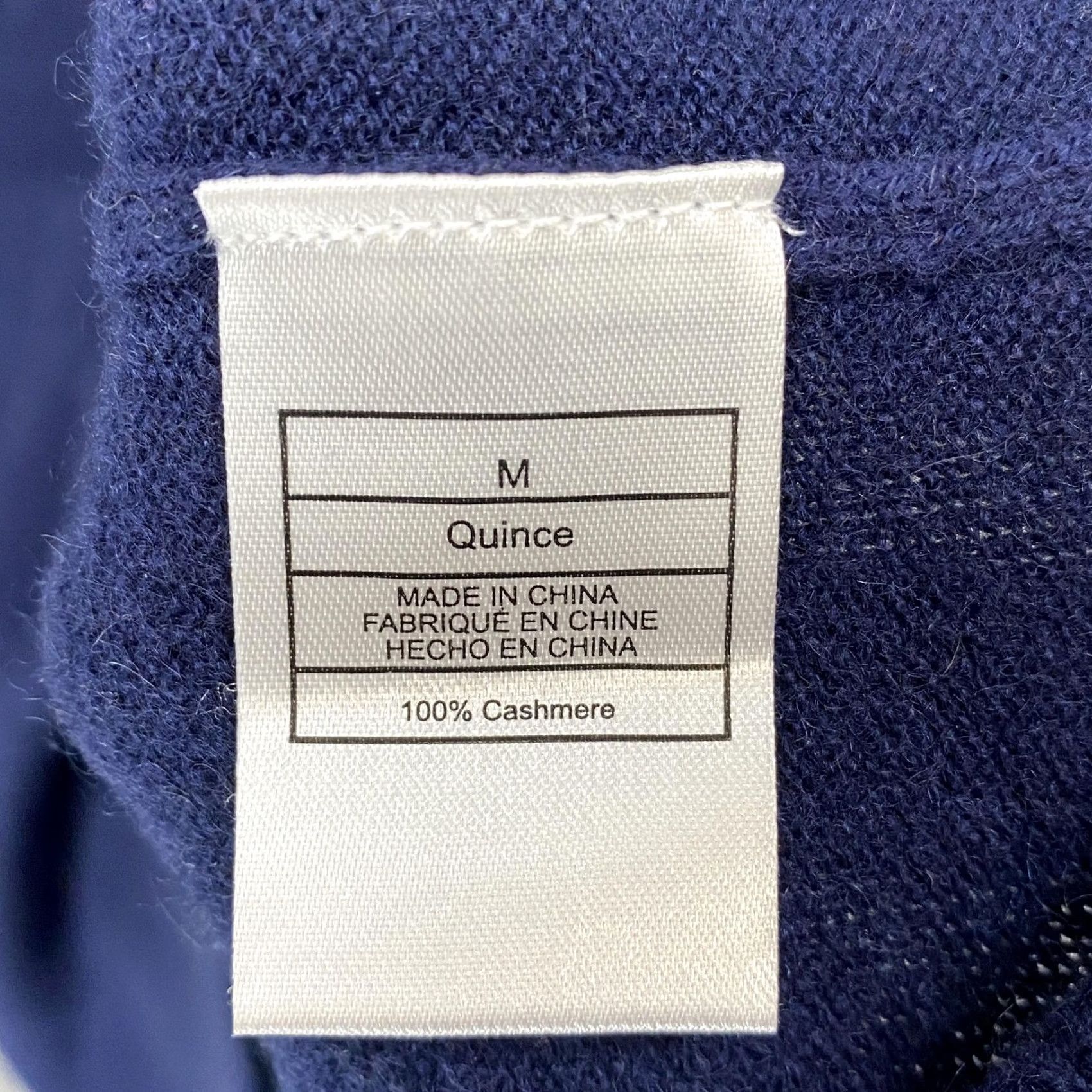 Quince Quince Cashmere Sweater Womens M Navy Blue V-Neck Quiet Luxury Soft Knit Pullover Long Sleeve Solid Knit All Seasons Lightweight Size M / US 6-8 / IT 42-44 - 7 Thumbnail