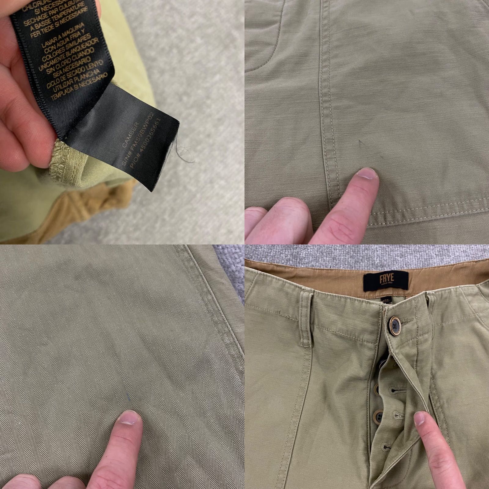 Frye FRYE Camber Pants Mens 34x32 Brown Straight Regular Five-Pocket Design Double Knee Button Fly Pants Size US 34 / EU 50 - 8 Thumbnail
