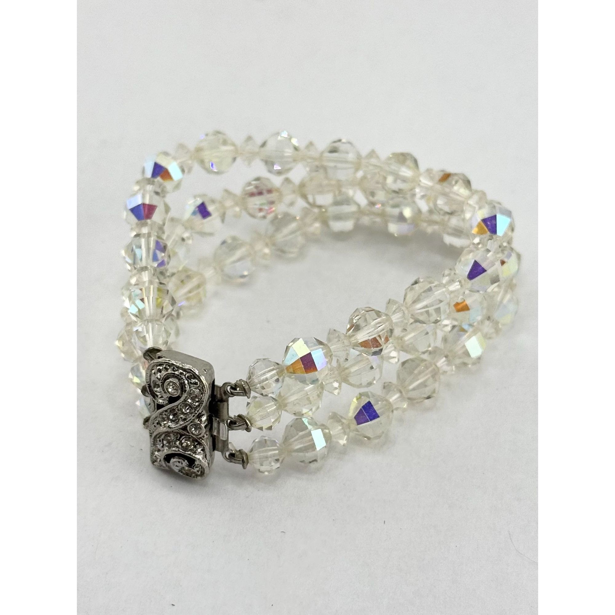 Vintage Vintage estate rhinestone beaded crystal triple strand brace Size ONE SIZE - 4 Thumbnail