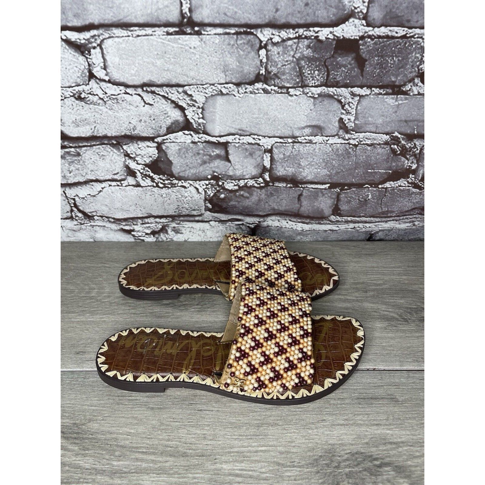 Sam Edelman Sam Edelman Gunner 3 Peach Pearl Beaded Multi Sandals Women’ Size US 6.5 / IT 36.5 - 18 Thumbnail