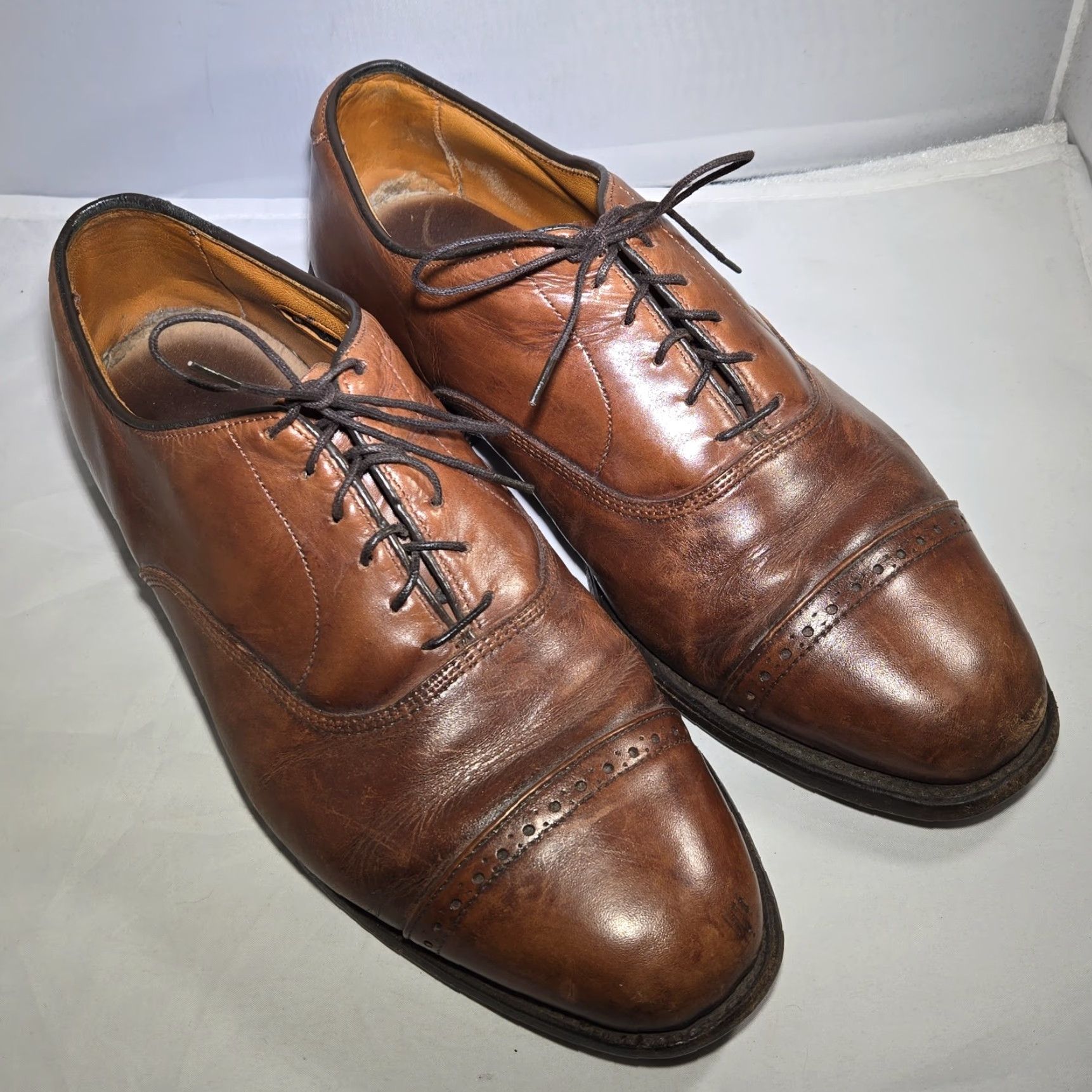 Allen Edmonds Byron Cap Toe Oxford Shoe Mens Size 8 Leather  display picture 1