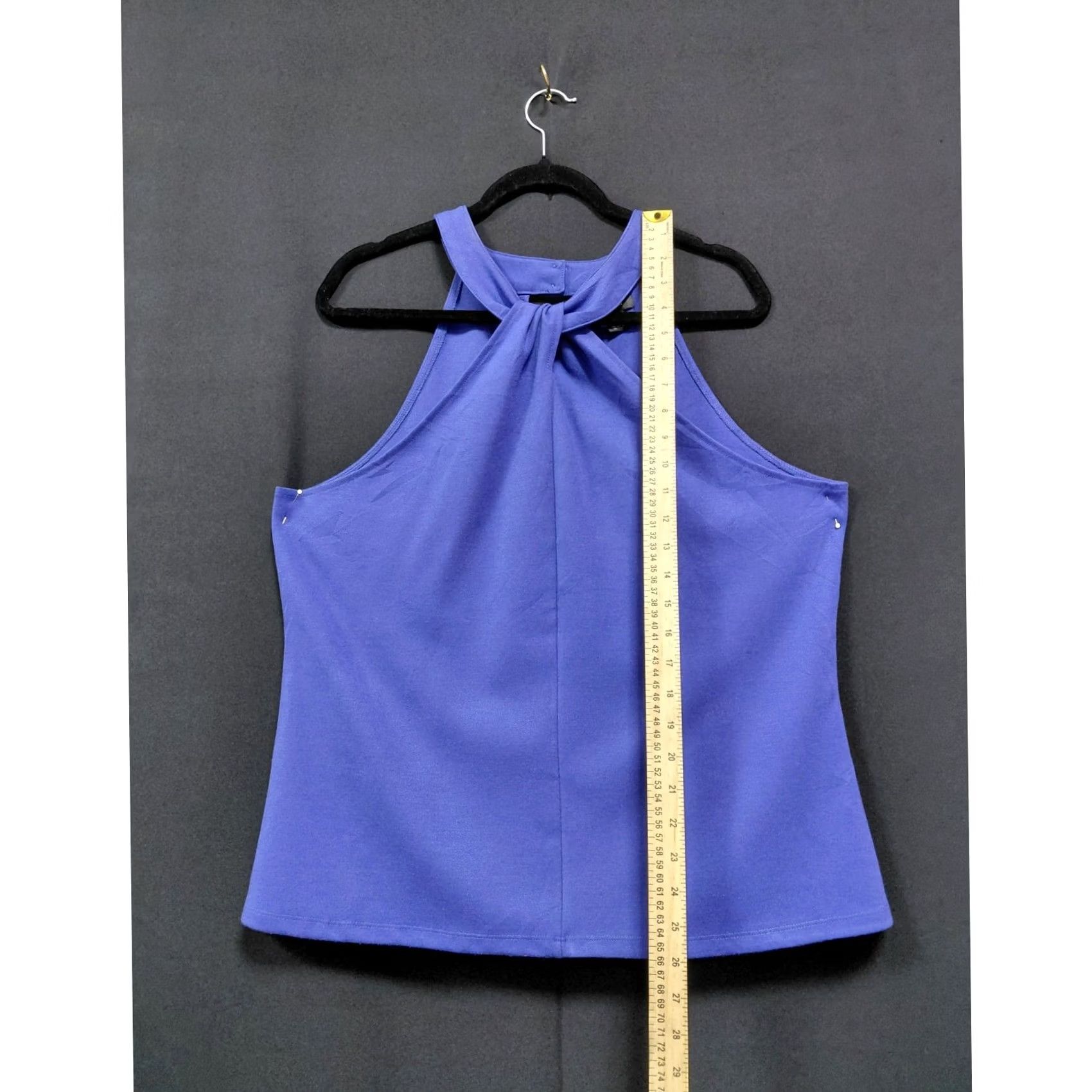 Vintage HALOGEN Purple Halter Top Solid Knit Sleeveless Women XL Blouse Casual Travel Spring Summer Size XL / US 12-14 / IT 48-50 - 5 Thumbnail