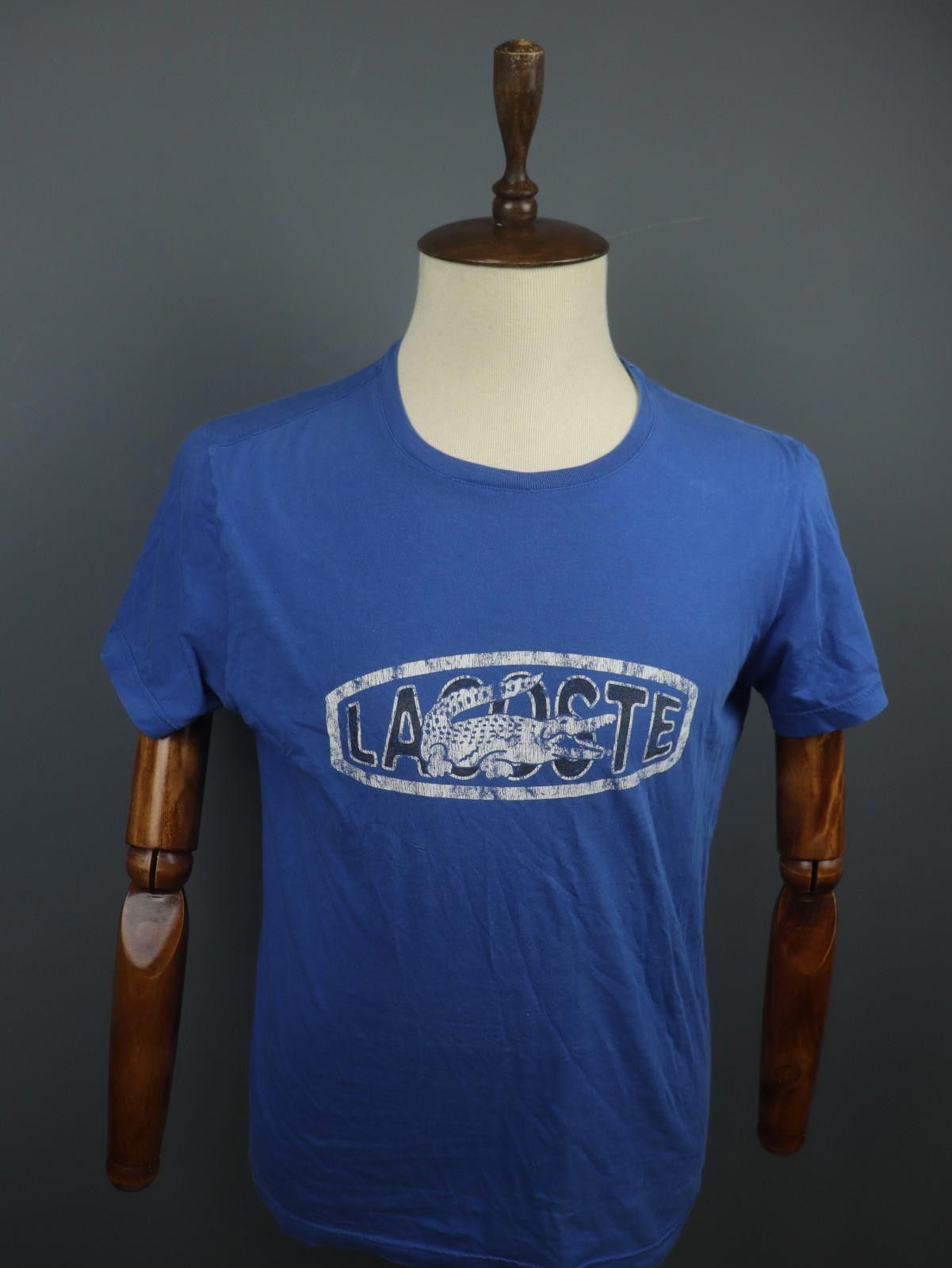 Lacoste Lacoste Blue Graphic Logo Cotton Crew Neck T-Shirt Size 4 Size US M / EU 48-50 / 2 - 1 Thumbnail
