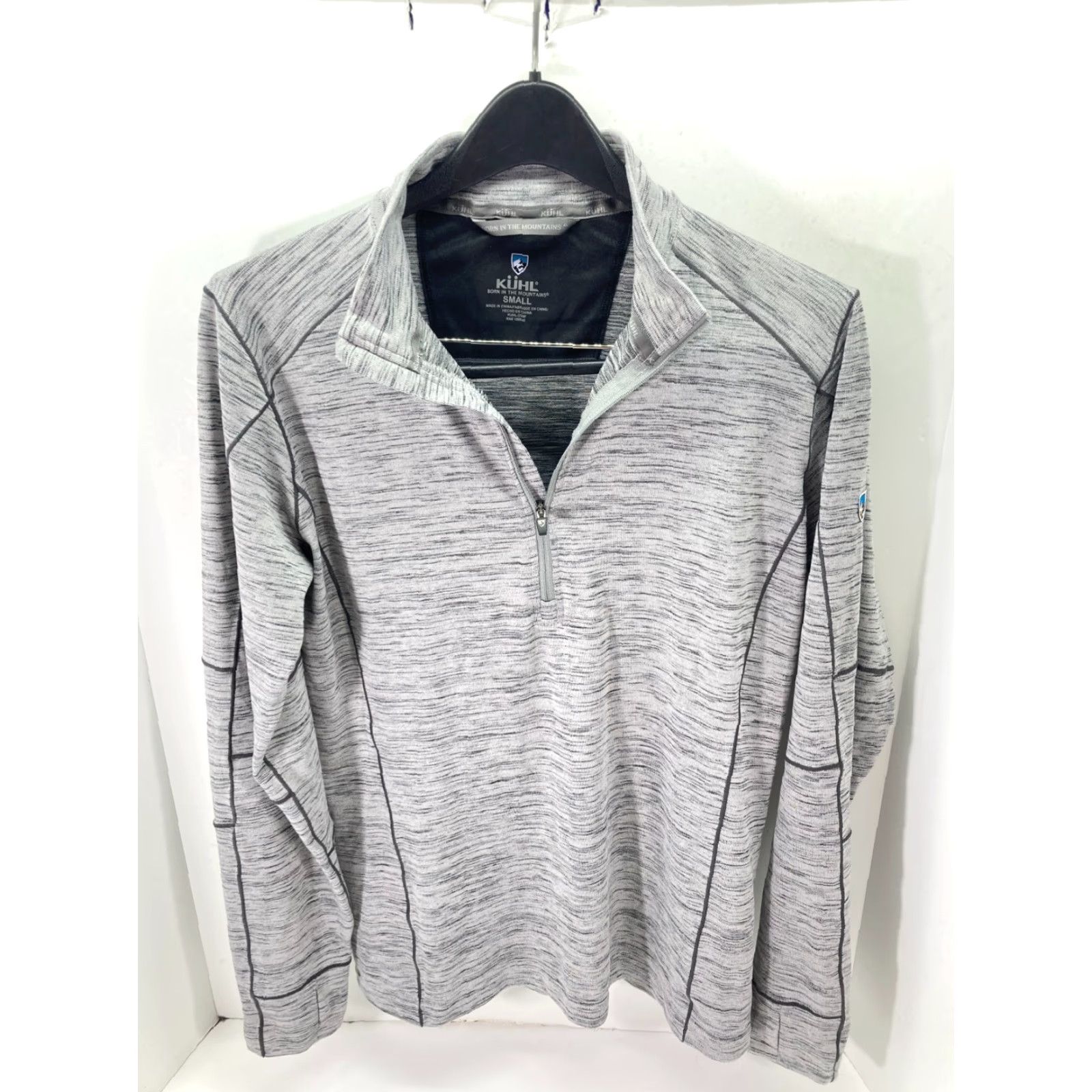 Logo 7 Kuhl Alloy Pullover Sweater Mens S Heather Gray 1/4 Zip Knit Long Sleeve Mock Neck Logo Outdoors Sports Winter Fall Spring Size US S / EU 44-46 / 1 - 3 Thumbnail