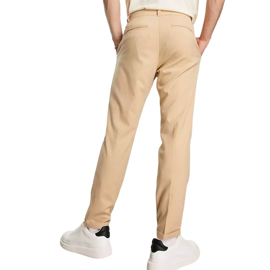 New Look New Look Tapered Pleat Front Trousers in Stone Size 32R Size US 32 / EU 48 - 2 Thumbnail