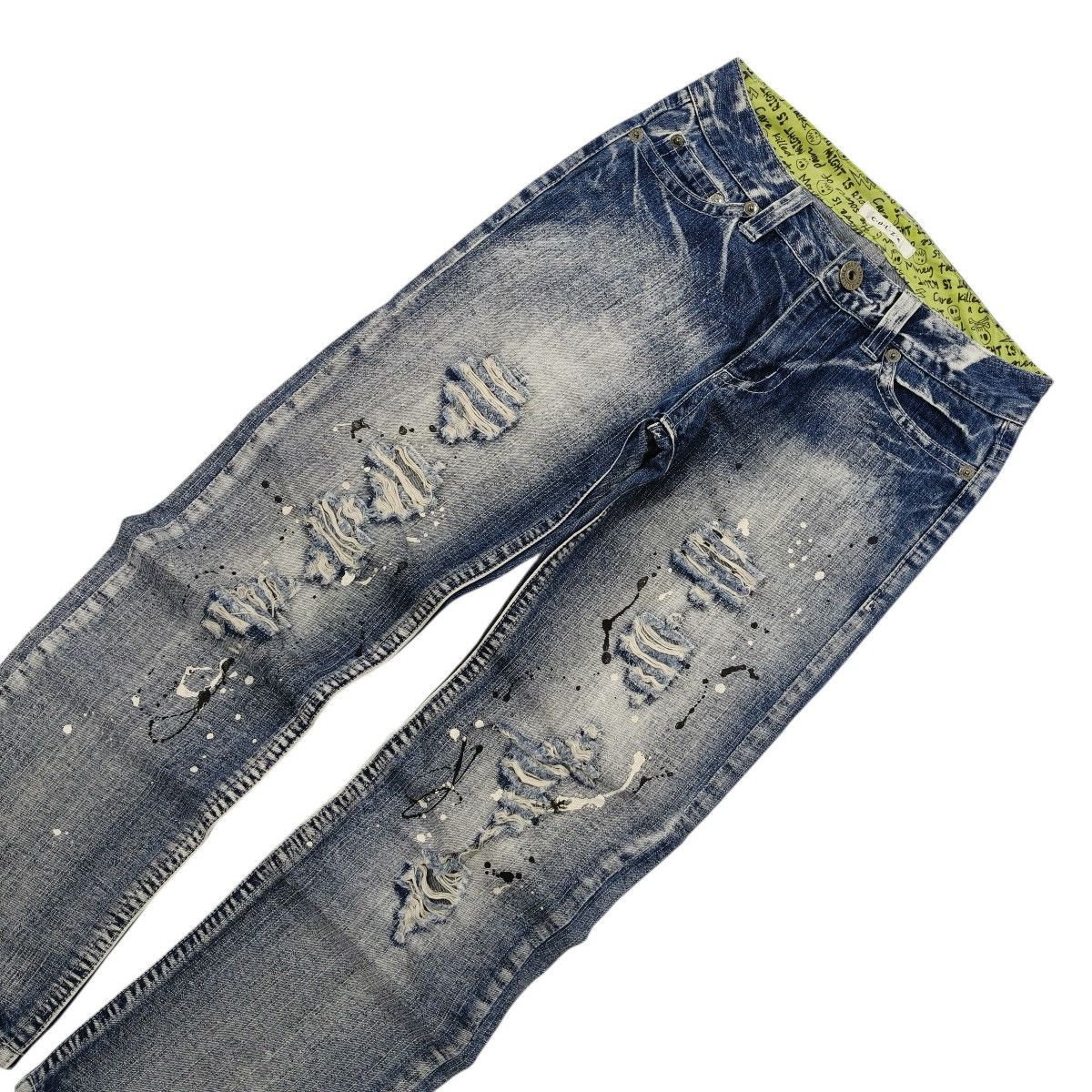 Japanese Brand Vintage Y2K Japanese Colza Paint Splatter Distressed Jeansp Size US 28 / EU 44 - 3 Thumbnail