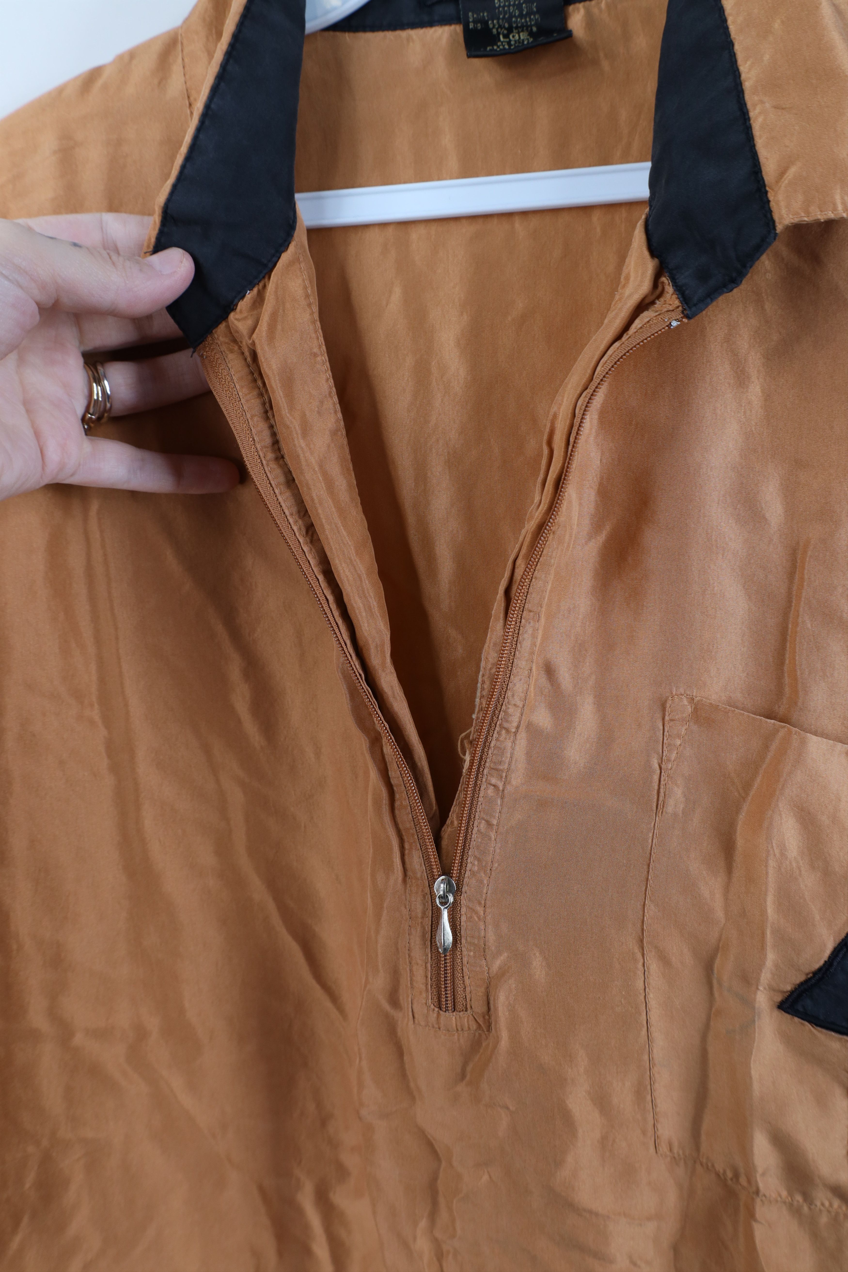 Vintage Vintage 90s Streetwear Silk Half Zip Pullover Polo Shirt Size US L / EU 52-54 / 3 - 11 Thumbnail
