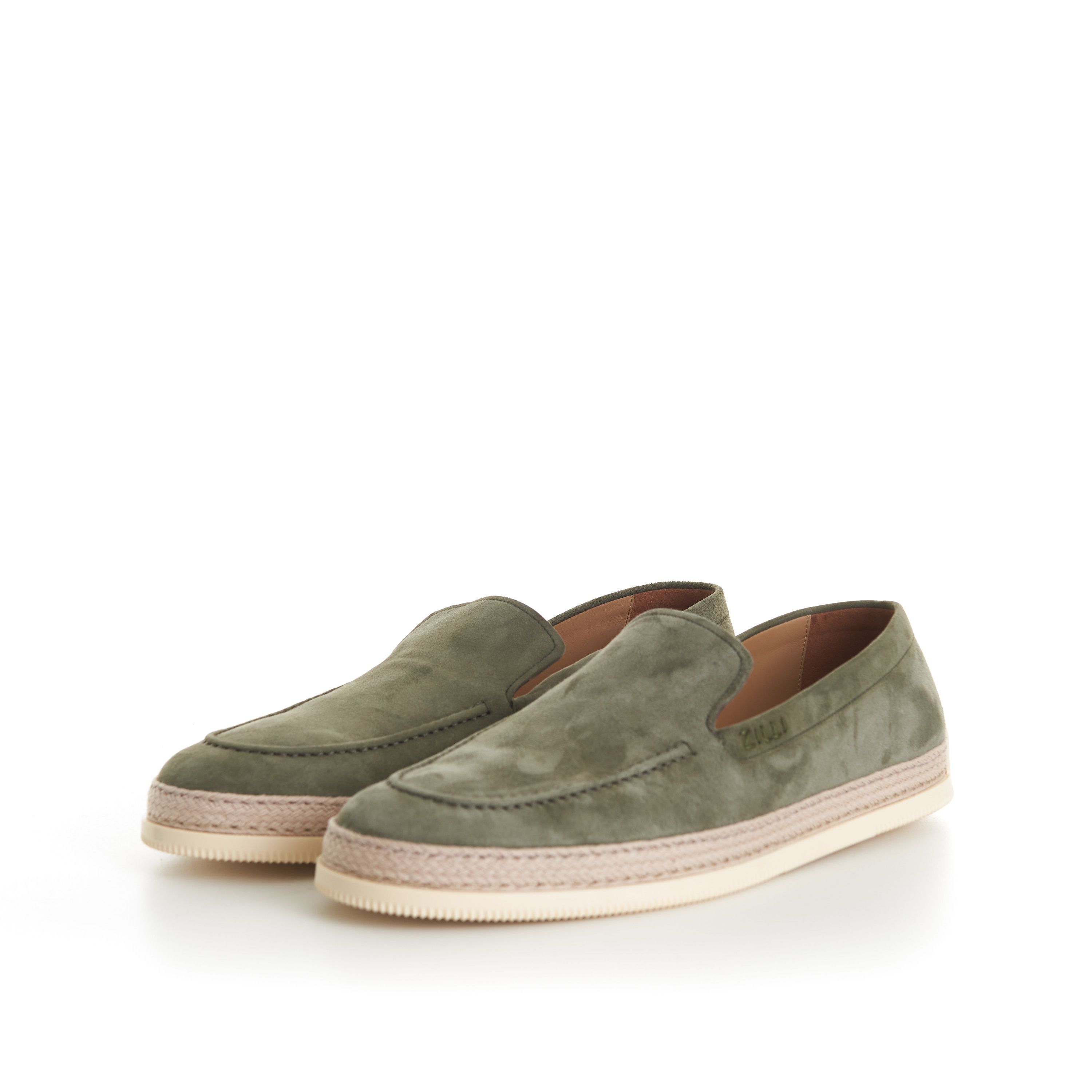 Zilli Green Casual Moccasins, White Woven Outsole Size US 8.5 / EU 41-42 - 3 Thumbnail