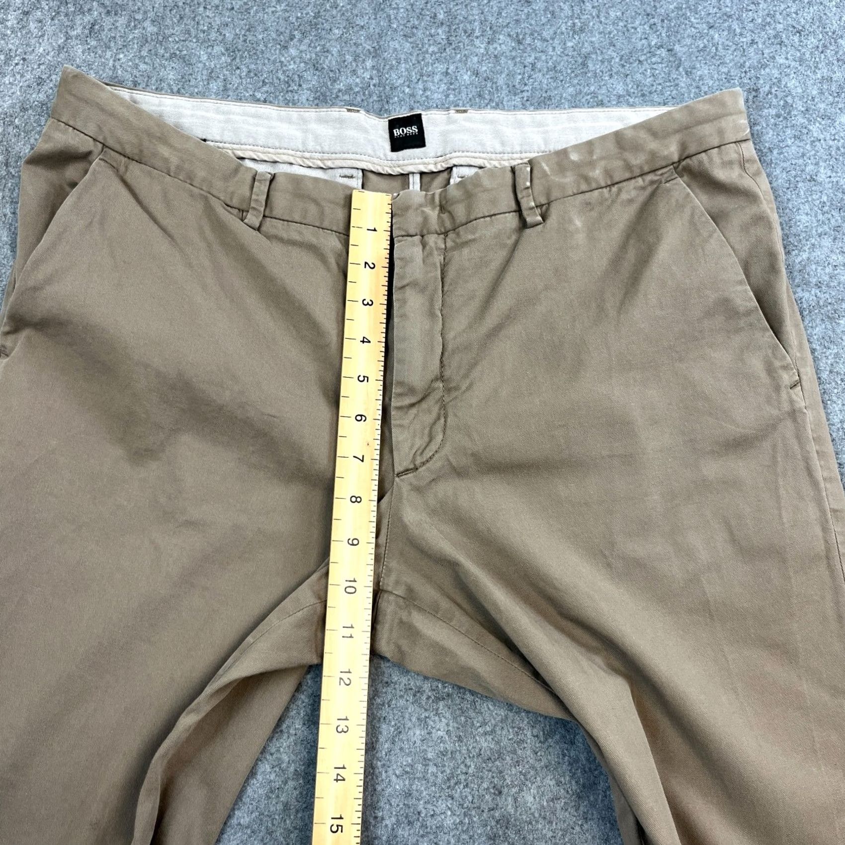 Hugo Boss Hugo Boss Chino Trousers Mens Regular 38 Beige Stretch 5-Pocket Design Tapered Front Flat New title Size US 38 / EU 54 - 5 Thumbnail