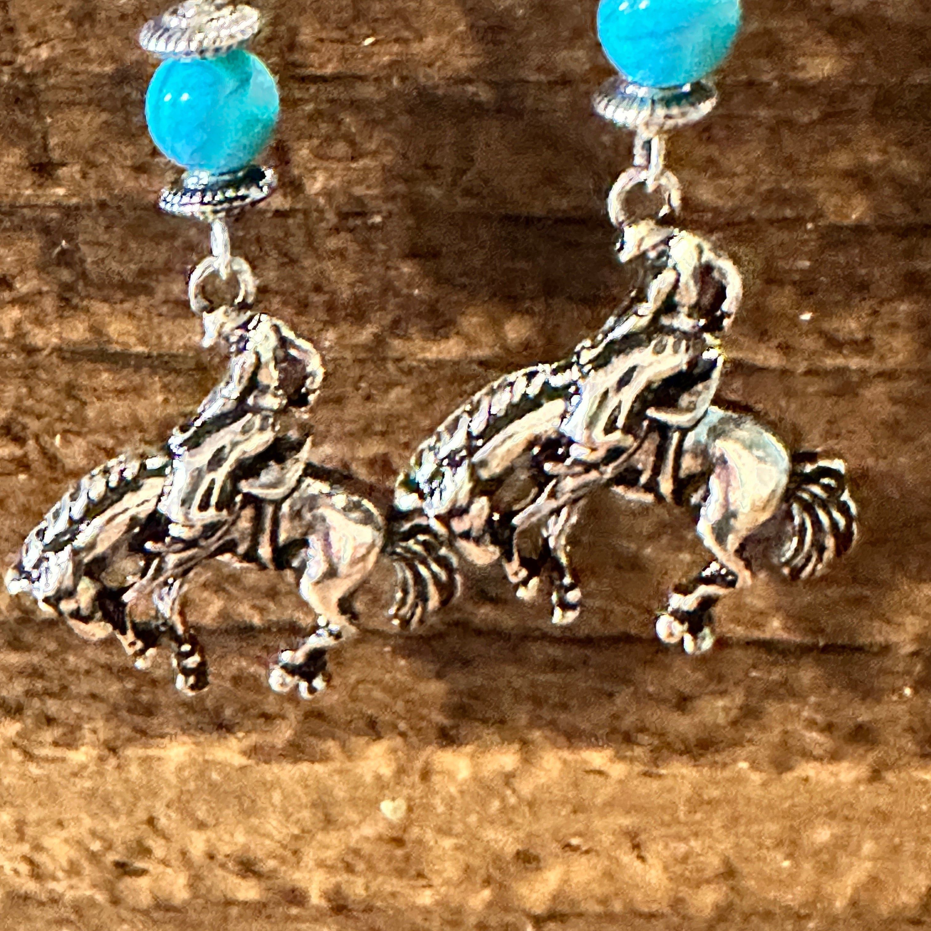 Other Boho Hippie Vintage Rodeo Cowgirl Horse Wire Earrings, Silve Size ONE SIZE - 5 Thumbnail
