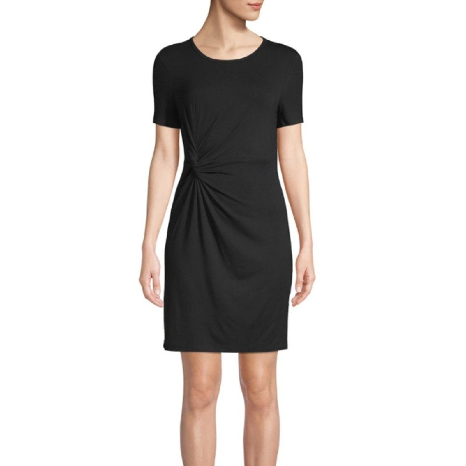 Other Lea & Viola Black Knotted Front T-Shirt Dress Size M / US 6-8 / IT 42-44 - 1 Thumbnail