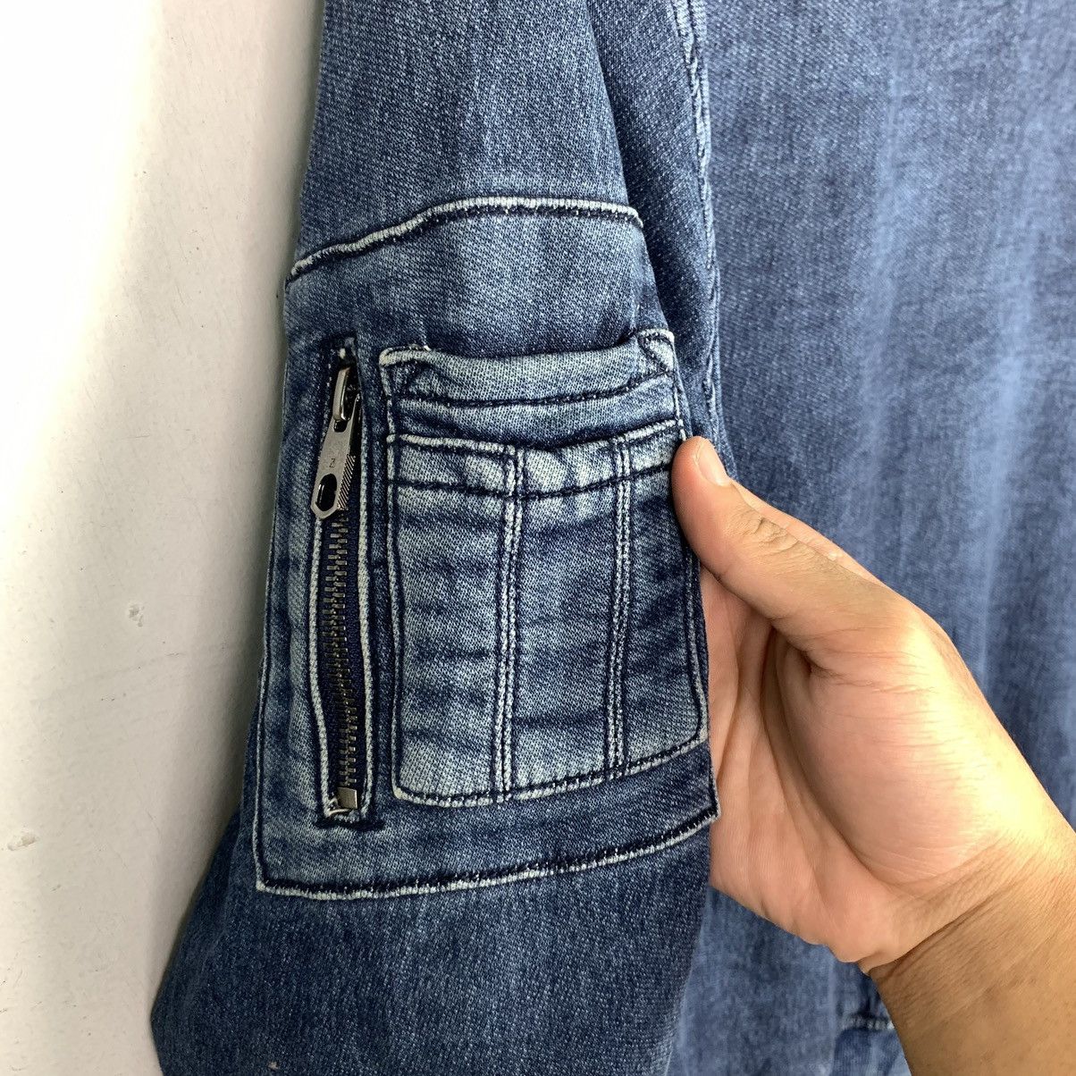 Vintage × Zara Vintage Zara 1975 Denim Bomber Jacket Size US M / EU 48-50 / 2 - 12 Thumbnail
