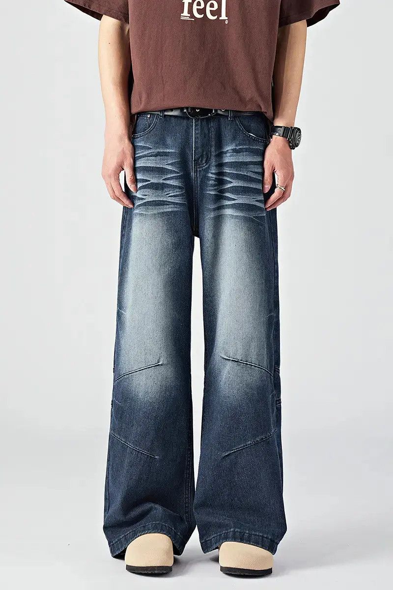 Japanese Brand Retro loose straight leg wide leg jeans Size US 32 / EU 48 - 6 Thumbnail