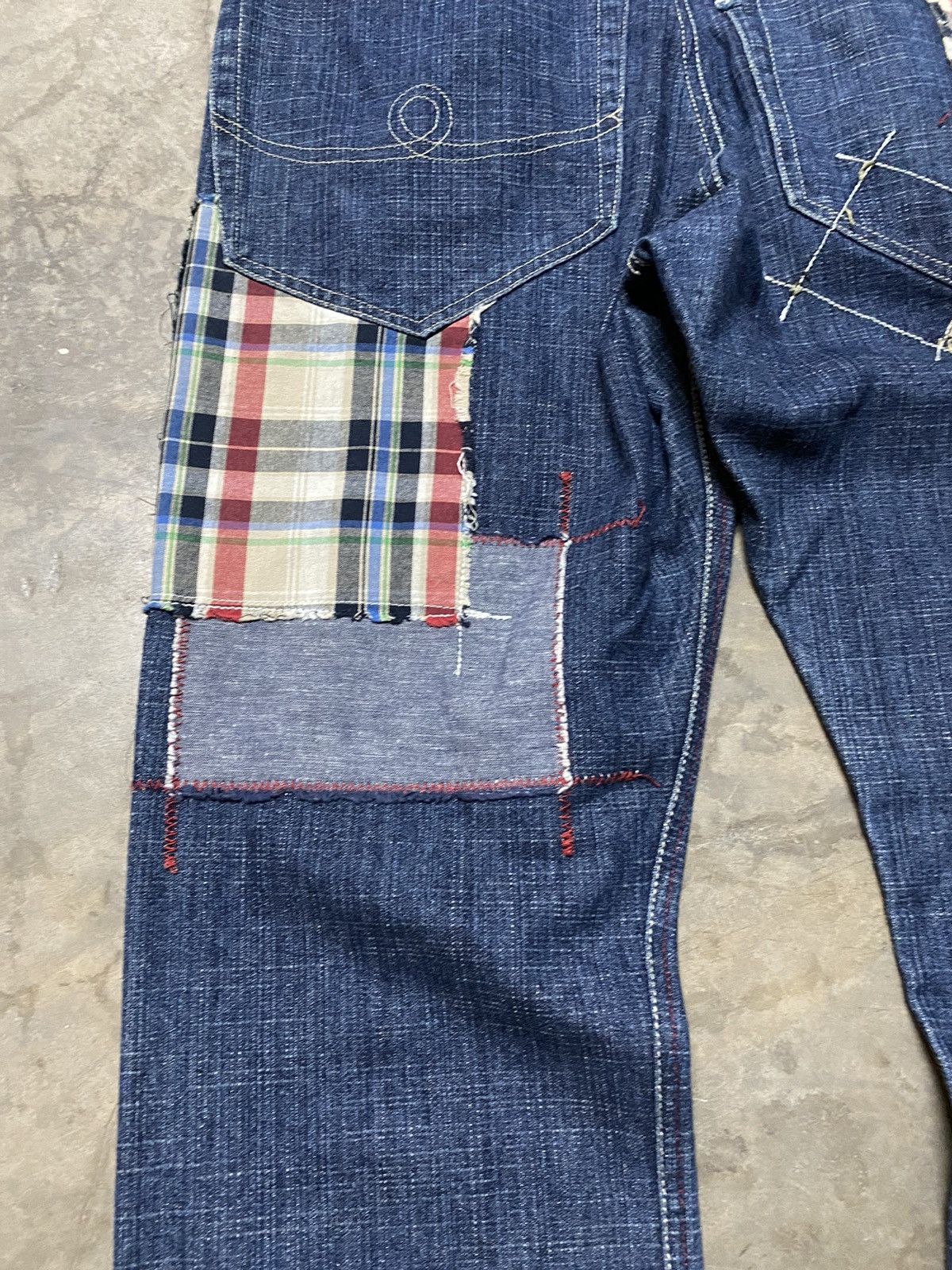 Hysteric Glamour × Japanese Brand × Tornado Mart Baggy Jeans Bandana Denim Patch Work Rockabilly Size US 31 - 14 Thumbnail
