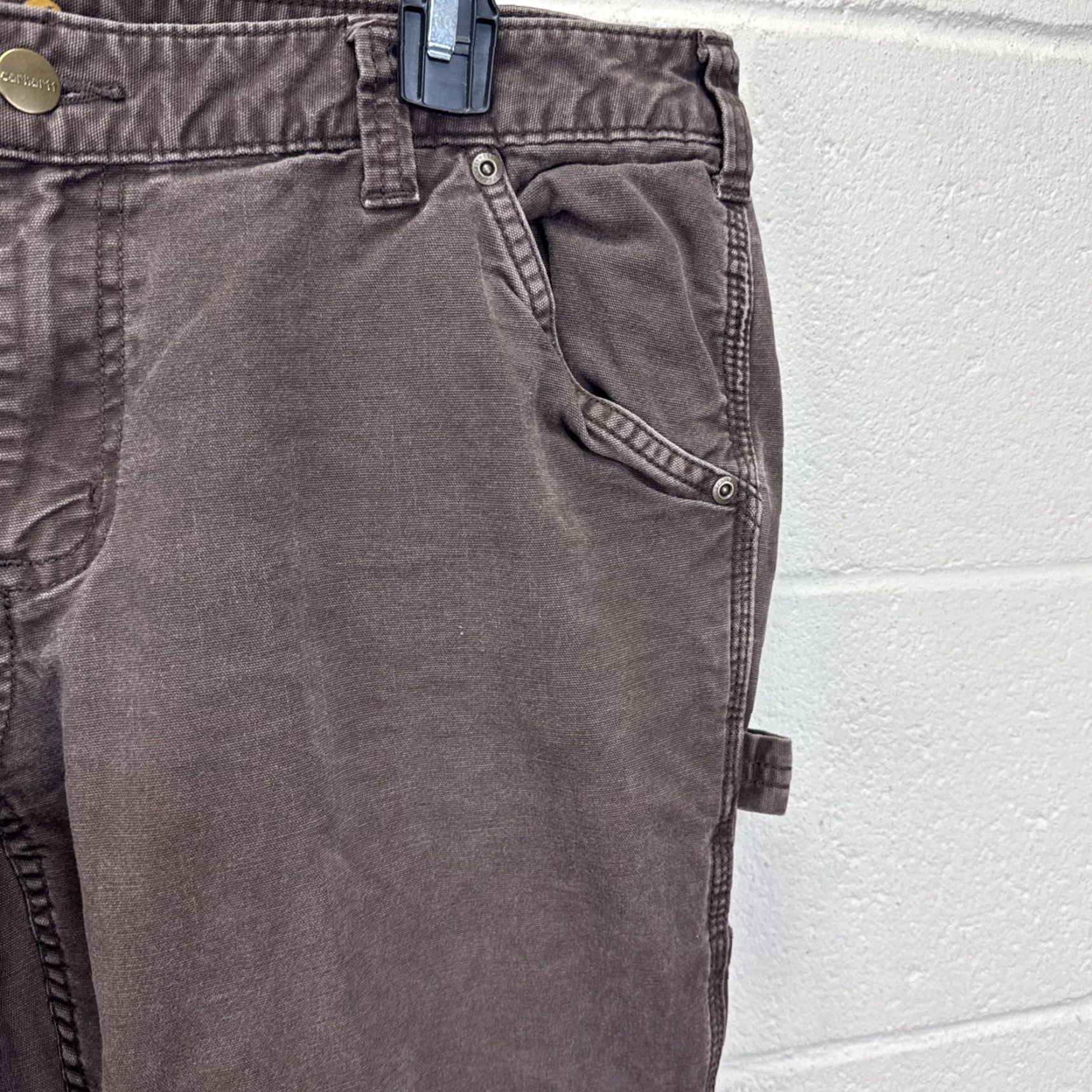 Carhartt VINTAGE Carhartt Carpenter Pants Womens 14 Regular Brown Canvas Workwear Size 36" / US 14 / IT 50 - 3 Thumbnail
