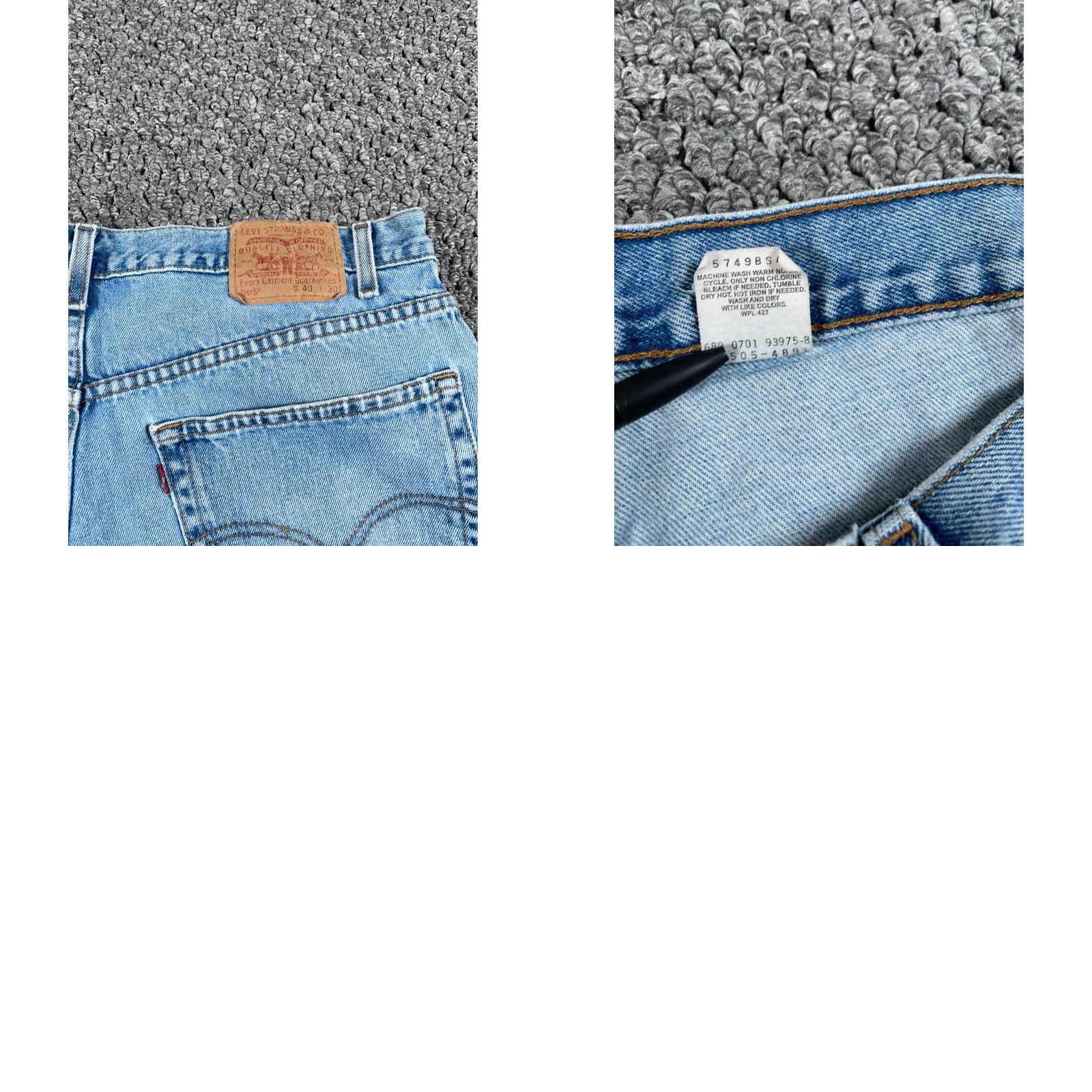 Levi's VINTAGE Levi's 505 Regular Fit Straight Leg Jeans Men's 40 x 29 Light Blue Denim Zip Fly 5-Pocket Design Cotton Cotton 505 90s Retro Grunge Classic Size US 40 / EU 56 - 9 Thumbnail