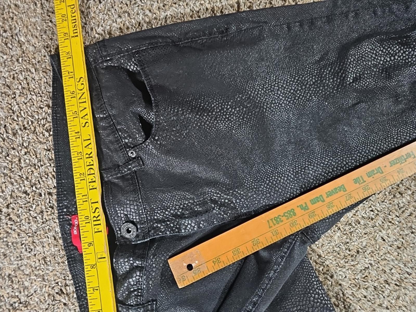 Bonobos Ladies Bongo Sz 17 Black Stretch Skinny "Snakeskin" Pants Size 30" / US 8 / IT 44 - 4 Thumbnail