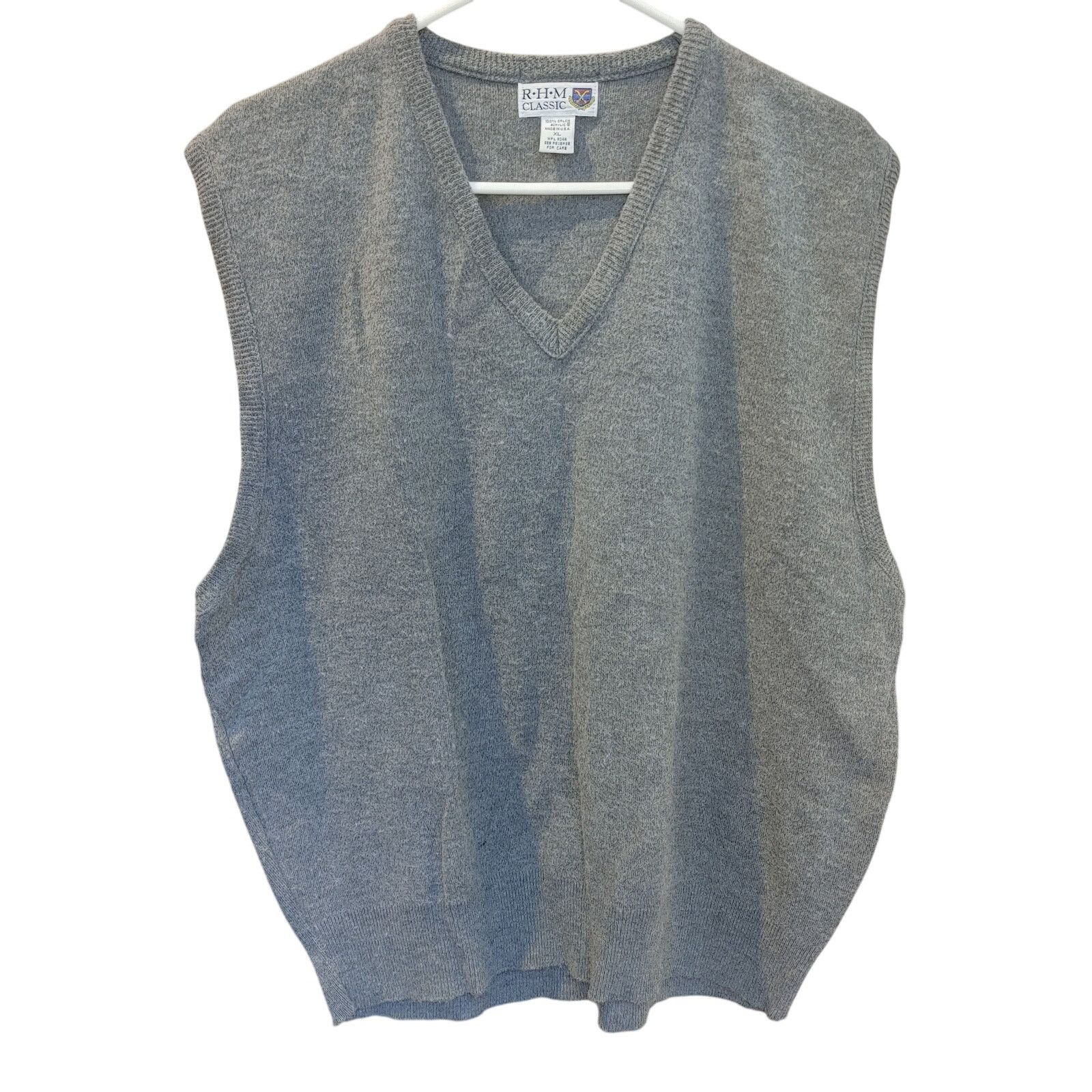 Other RHM Classic Men's XL Orlon Acyclic Gray Knit Pullover Vest Size US XL / EU 56 / 4 - 1 Thumbnail
