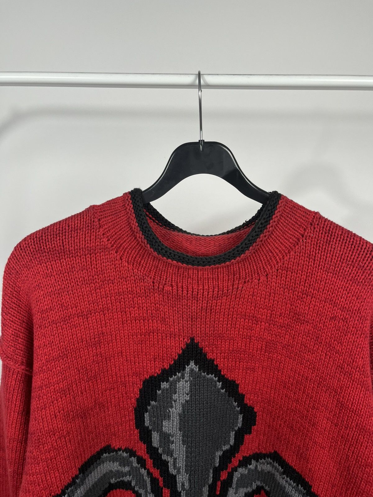 JET SET Vintage Jet Set Red Knit Sweater Fleur de Lis Graphic Size 2 Size US XL / EU 56 / 4 - 3 Thumbnail
