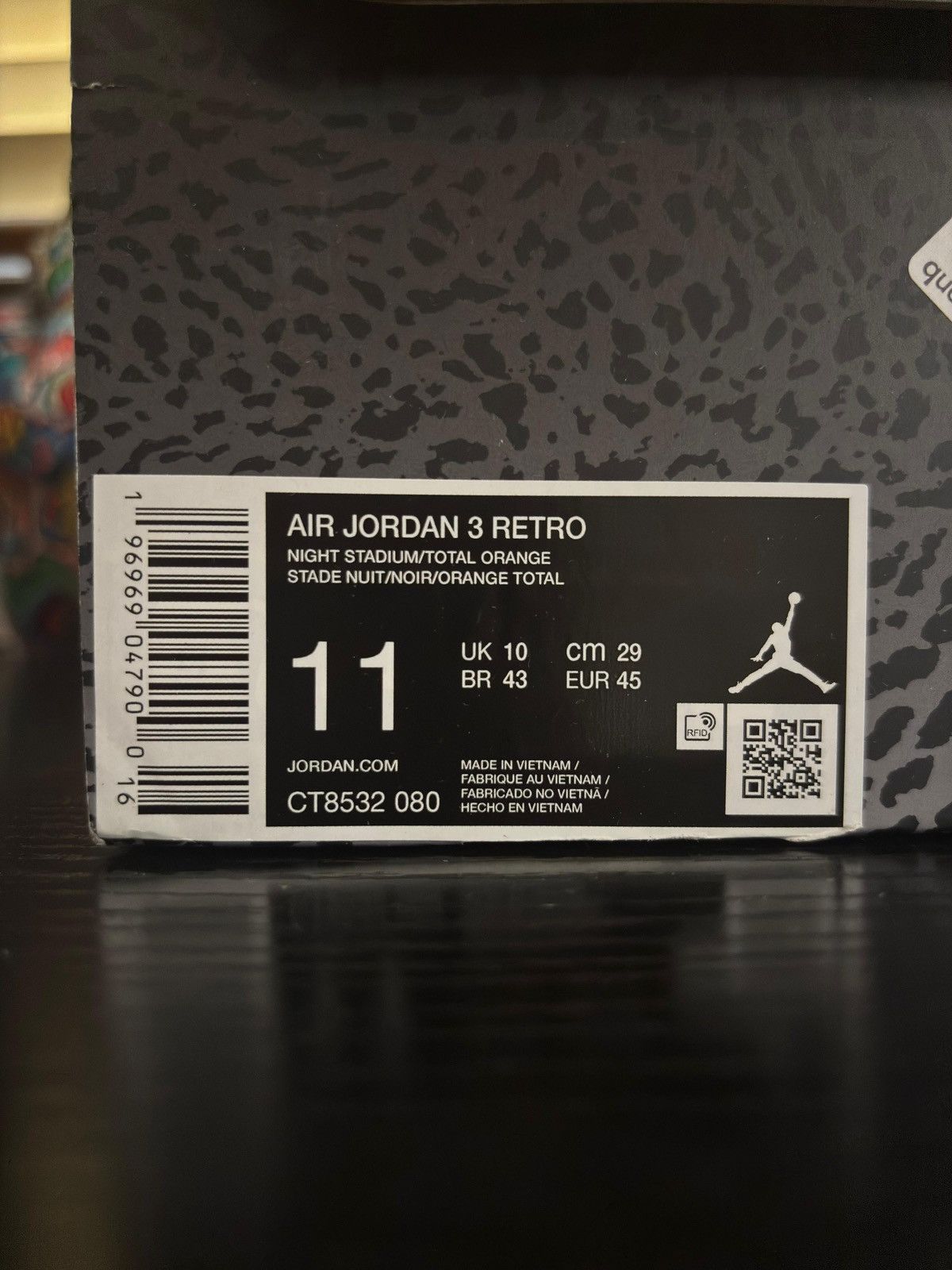 Jordan Brand Nike Air Jordan 3 Retro "Fear" Size US 11 / EU 44 - 11 Thumbnail