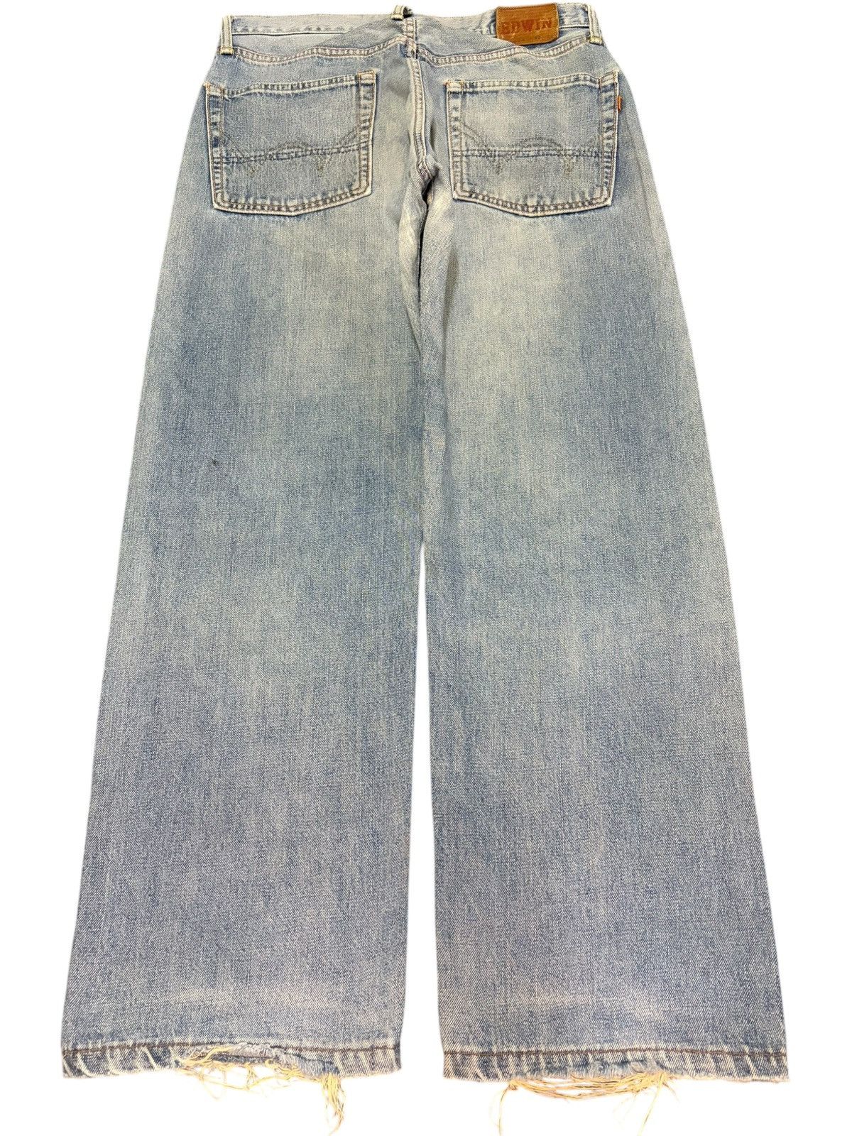 Edwin Vintage Edwin 505X Selvedge Distressed Baggy Jeans Size US 32 / EU 48 - 2 Thumbnail