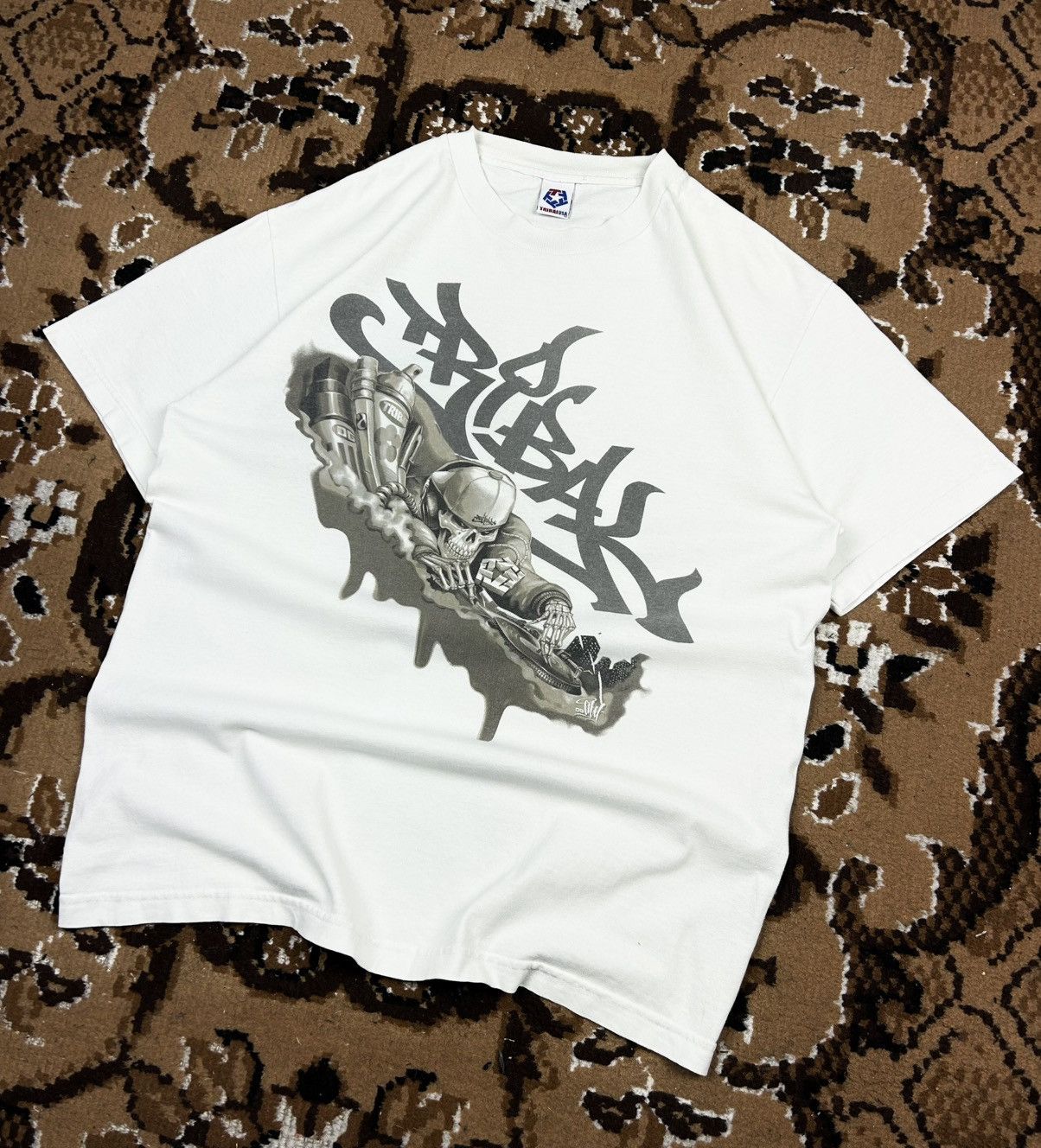 Tribal Streetwear × Vintage Vintage Tribal USA Tee Shirt Rare Skull Print Y2K Size US L / EU 52-54 / 3 - 3 Thumbnail