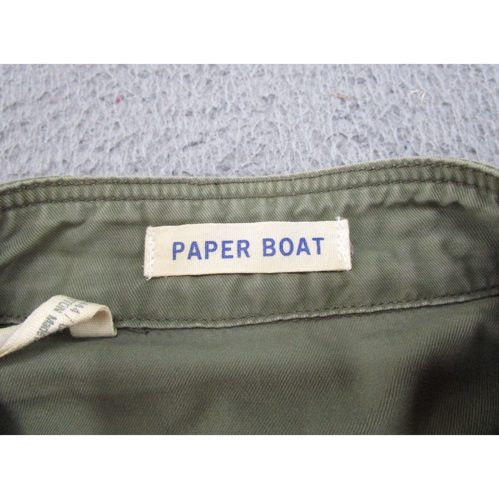 Vintage Paper Boat Jacket Women's M Green Button Tie Waist Pockets Mock Zip Collar Military Size M / US 6-8 / IT 42-44 - 2 Thumbnail