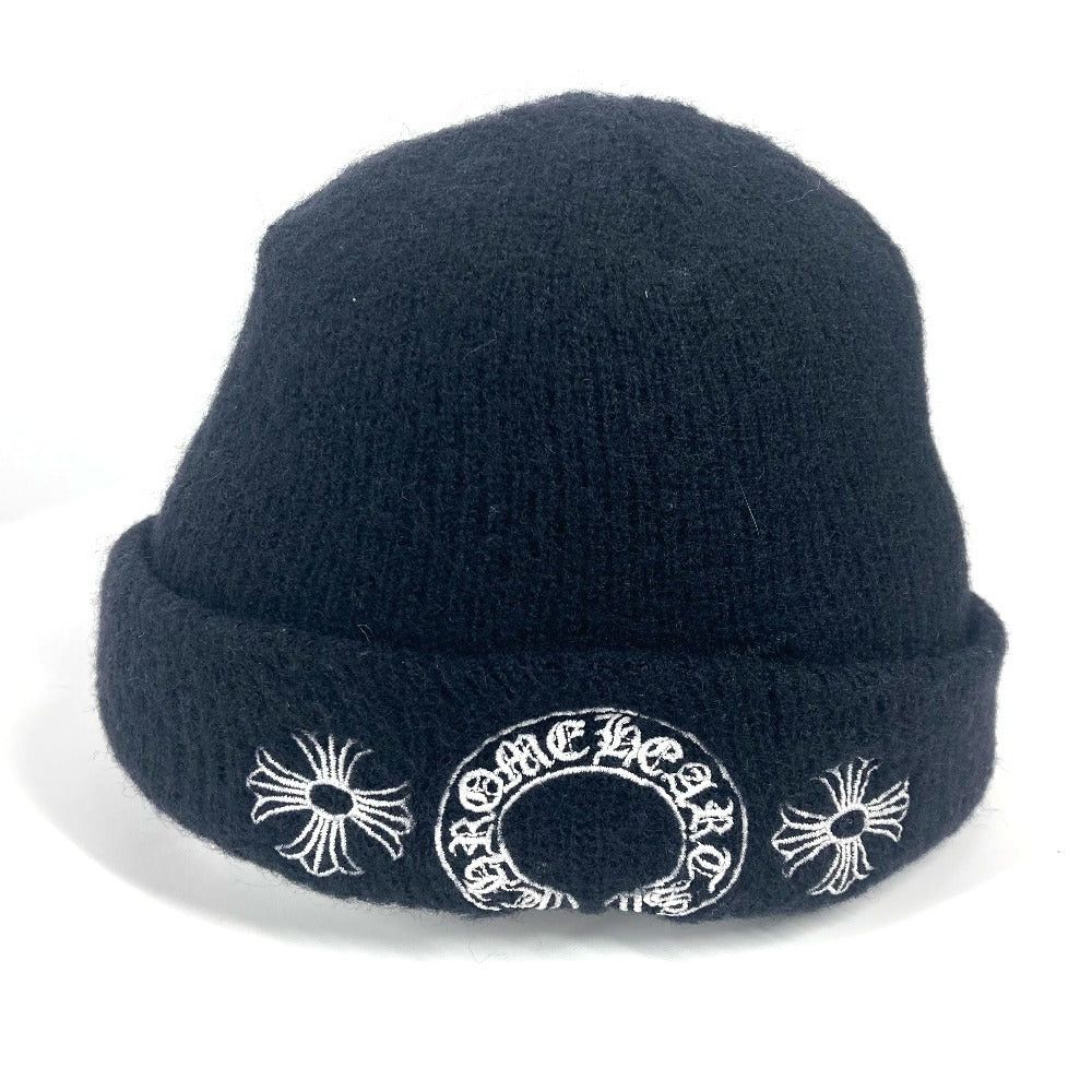 Chrome Hearts Chrome Hearts Horseshoe Logo Bicolor Beanie Chapeau Knitted Hat Knit Cap Wool Unisex Black Size ONE SIZE - 1 Thumbnail