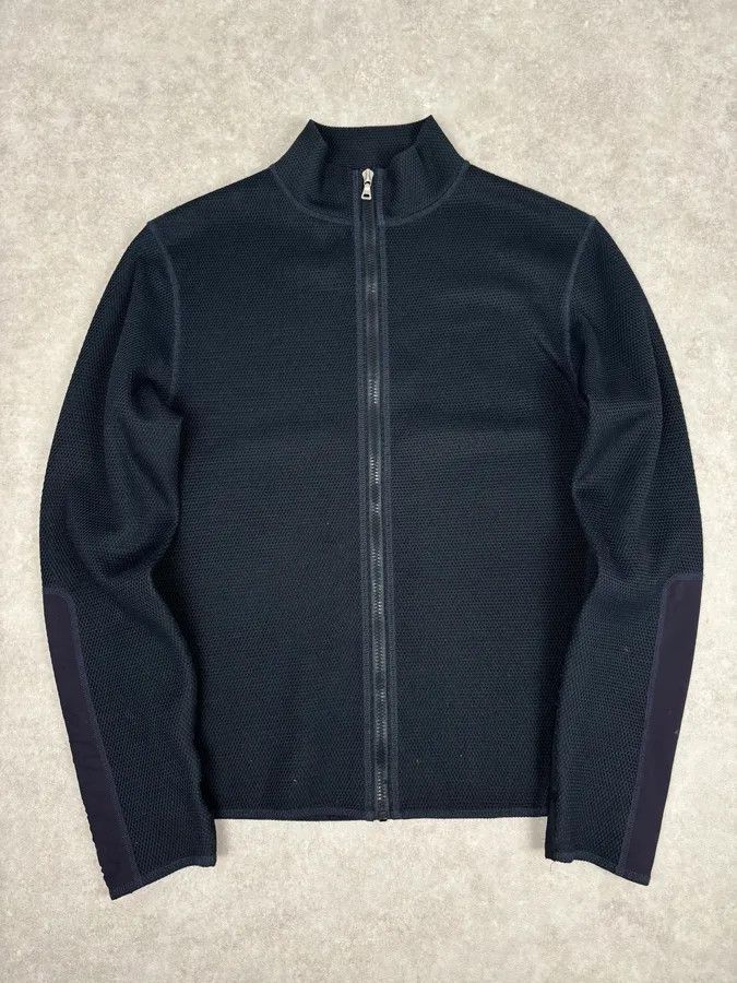 Prada SS1999 Prada Navy Wool Textured Classy Zip-up Sweater Size US S / EU 44-46 / 1 - 1 Thumbnail