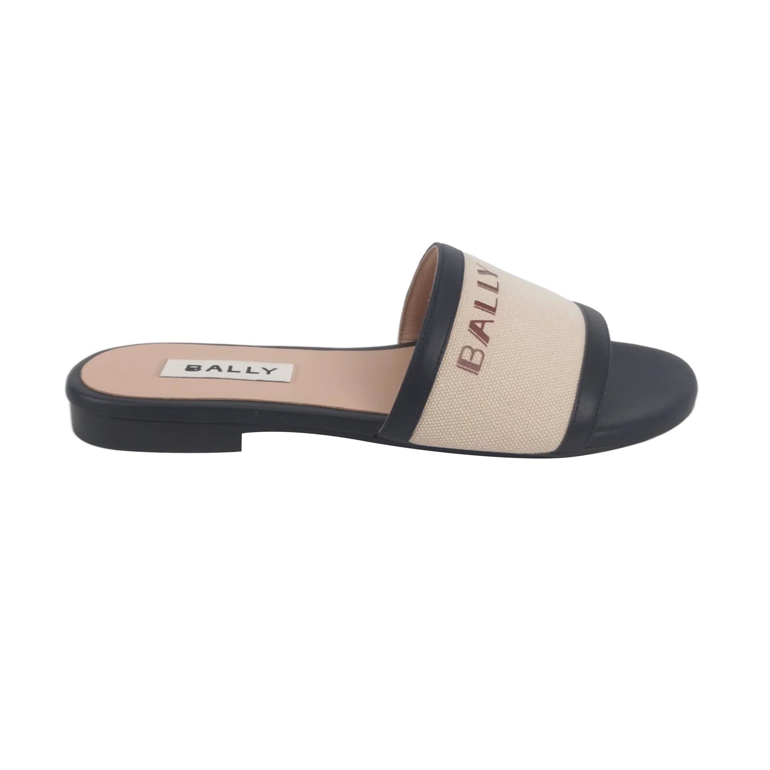 Bally Bally Sheepskin Canvas Logo Slippers 35 Size US 4 / IT 34 - 1 Thumbnail