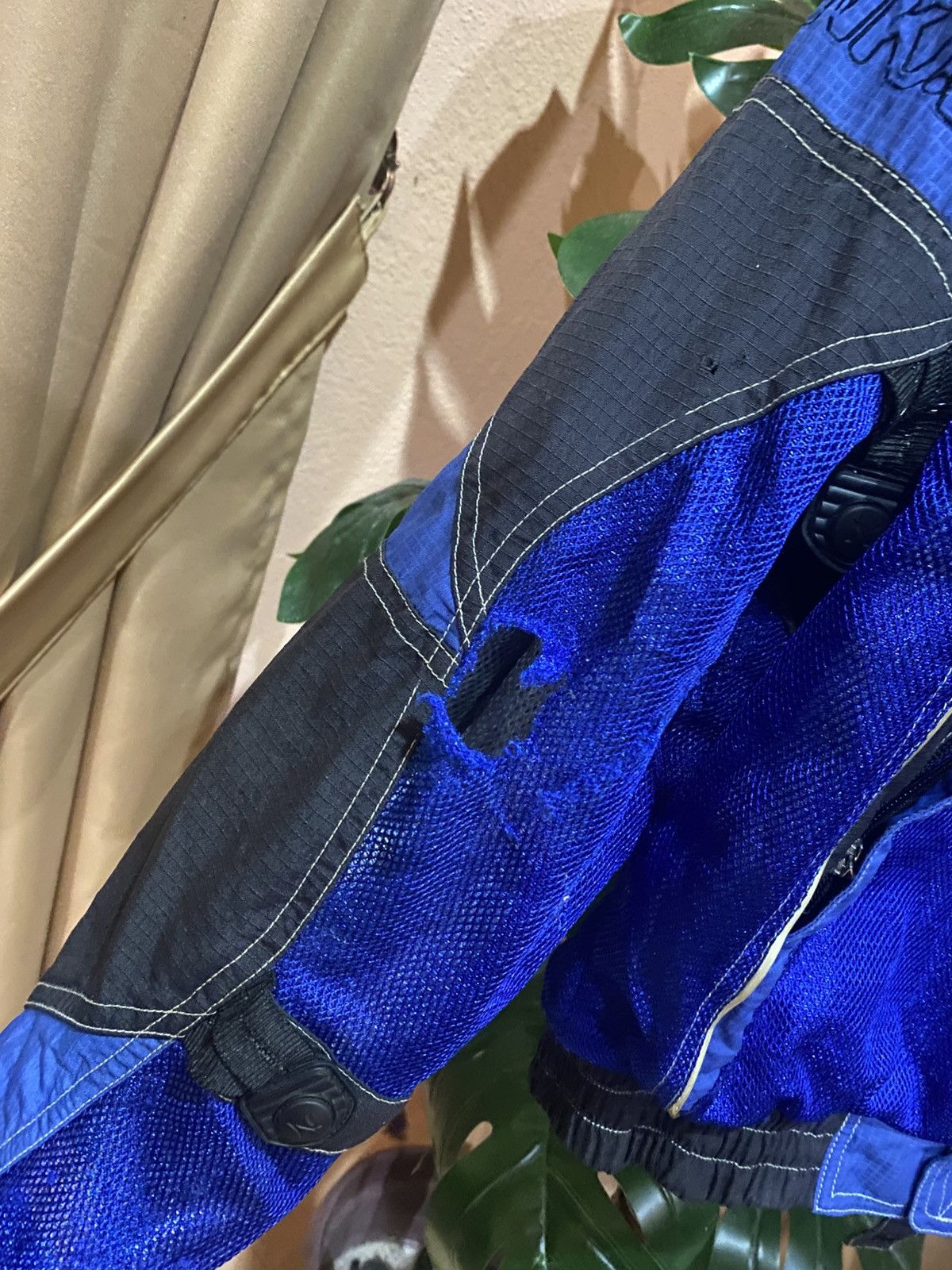 Japanese Brand Nankai Vintage Mesh Motorcycle Jacket - Blue & Black Size US L / EU 52-54 / 3 - 6 Thumbnail