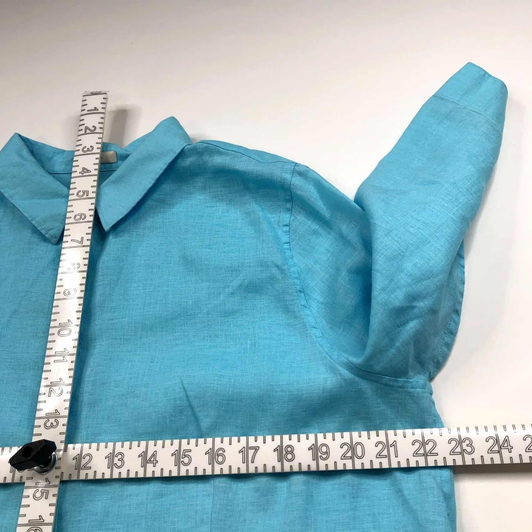 Vintage Chico's Shirt Button-Up Linen Blue LS Collared No Iron No Tag LG? 100% Linen Long Sleeve Casual Womens Regular Size L Size L / US 10 / IT 46 - 5 Thumbnail