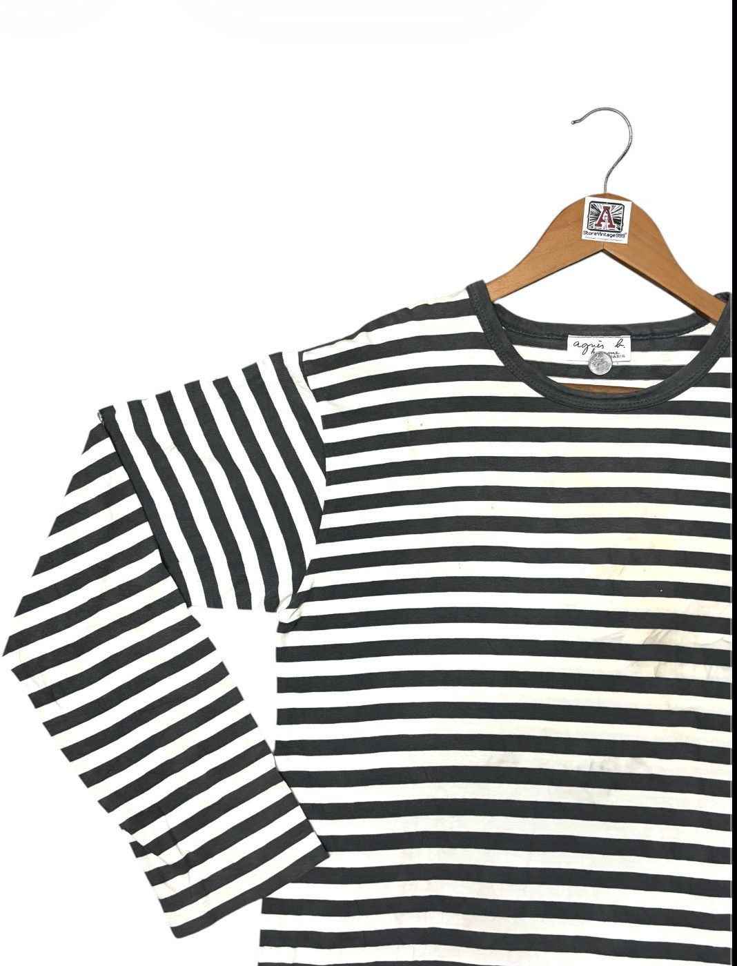 agnes b. VINTAGE AGNES B. STRIPE LONGSLEEVE TEE💥 Size US M / EU 48-50 / 2 - 6 Thumbnail