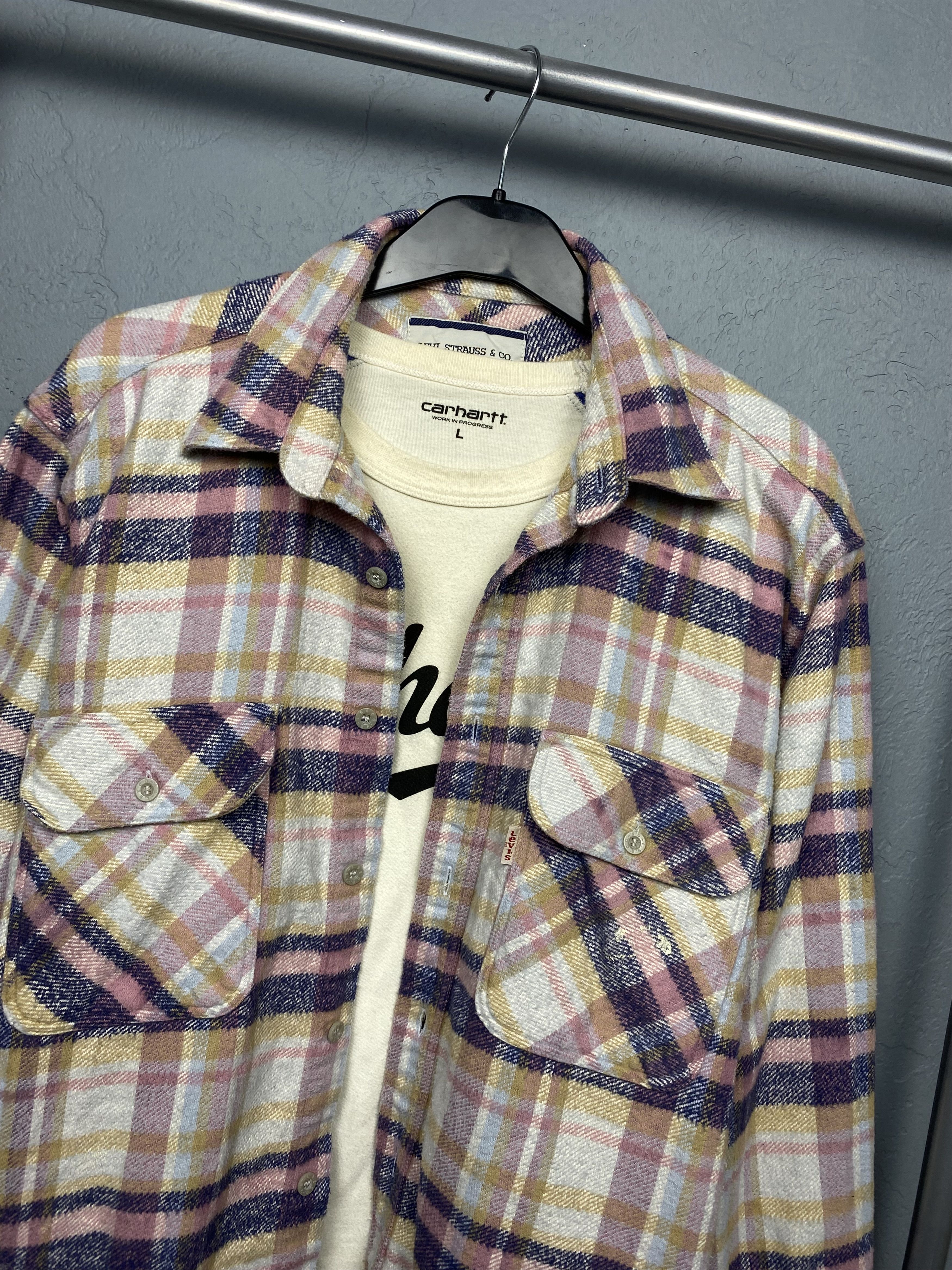 Flannel × Levi's × Levi's Vintage Clothing Levi's 90s Vintage Mens Flannel Plaid Shirt Size US L / EU 52-54 / 3 - 2 Thumbnail