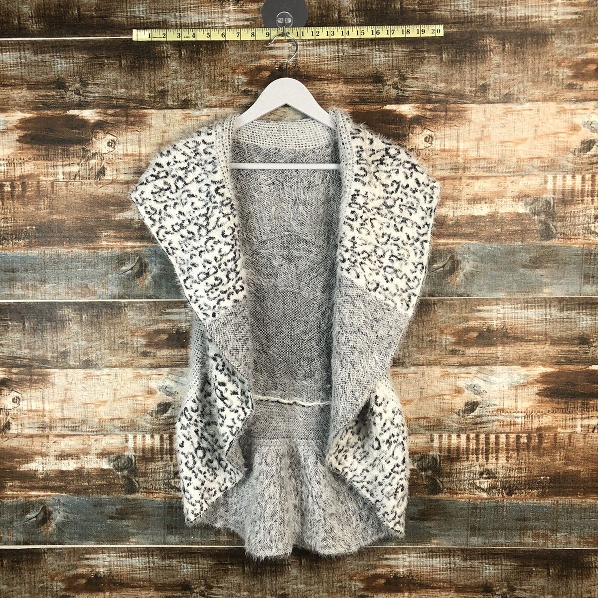 Homespun Knitwear × Japanese Brand DL Todo tiger Gray Knitwear cloak capes #C347 Size US XS / EU 42 / 0 - 2 Thumbnail