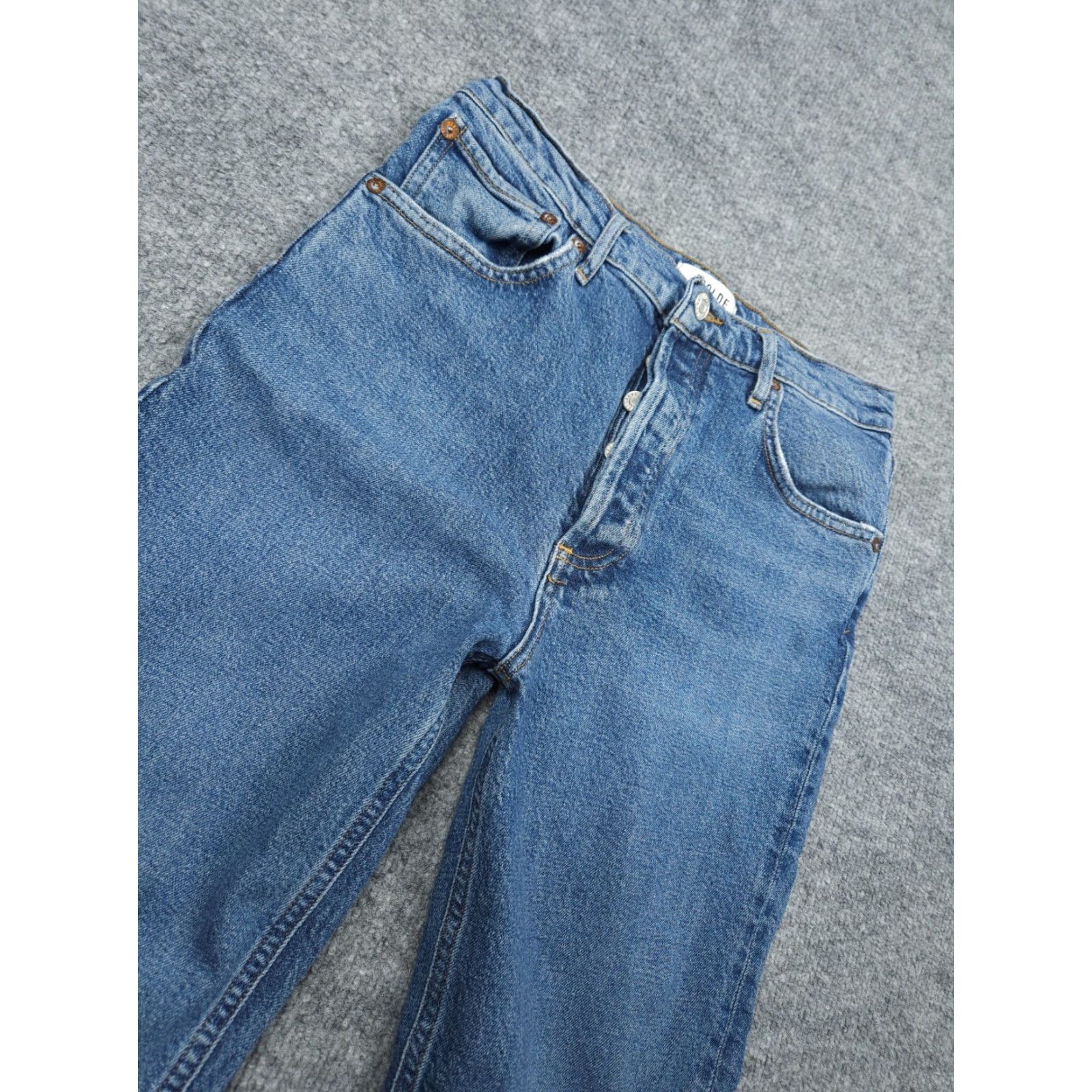 Agolde AGOLDE Jeans Women's Riley Mid Rise Straight Leg CROP 27 (FITS 25 x 25) Blue Size 27" / US 4 / IT 40 - 3 Thumbnail