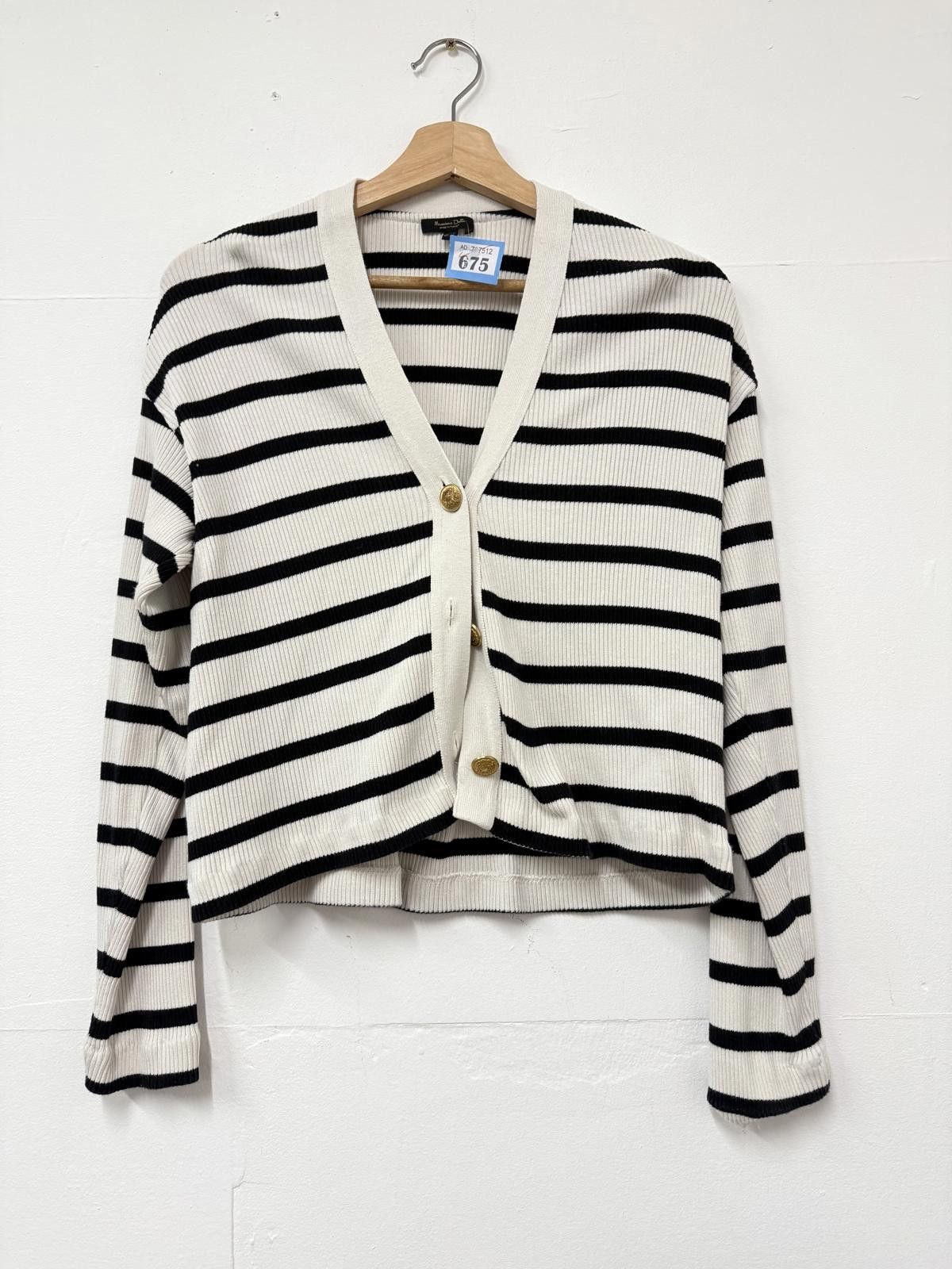 Massimo Dutti Massimo Dutti Black and White Striped Cardigan Size S Size S / US 4 / IT 40 - 4 Thumbnail