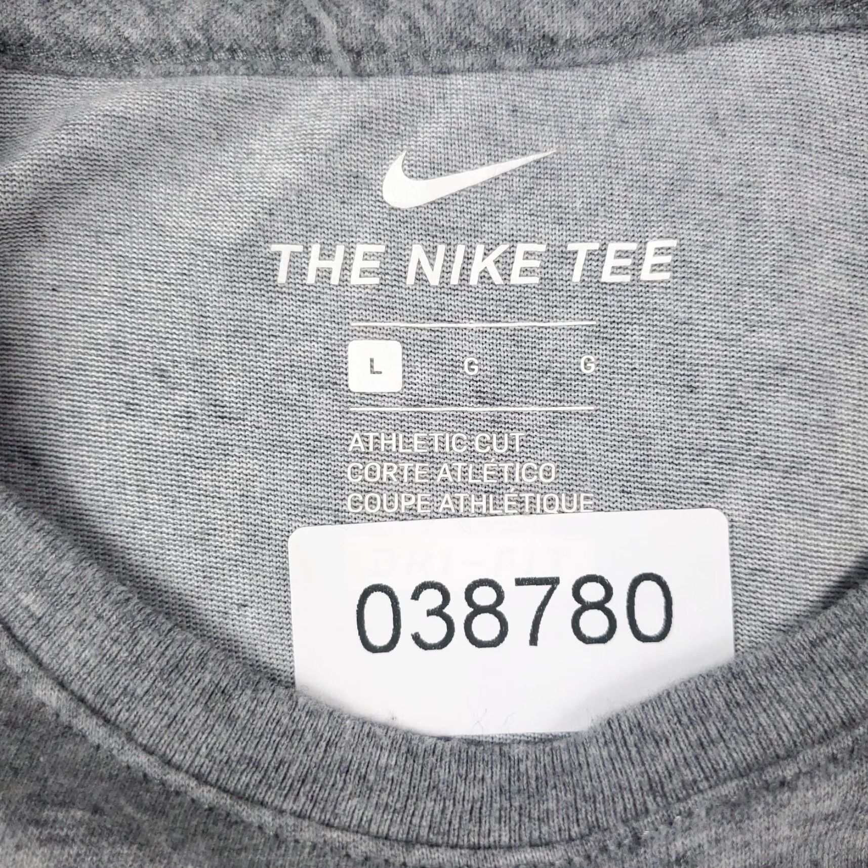 Nike Nike T Shirt Mens L Gray Swoosh Casual Short Sleeve Crew Neck Cotton Blend Logo Sports Modern Vintage: No Size US L / EU 52-54 / 3 - 7 Thumbnail