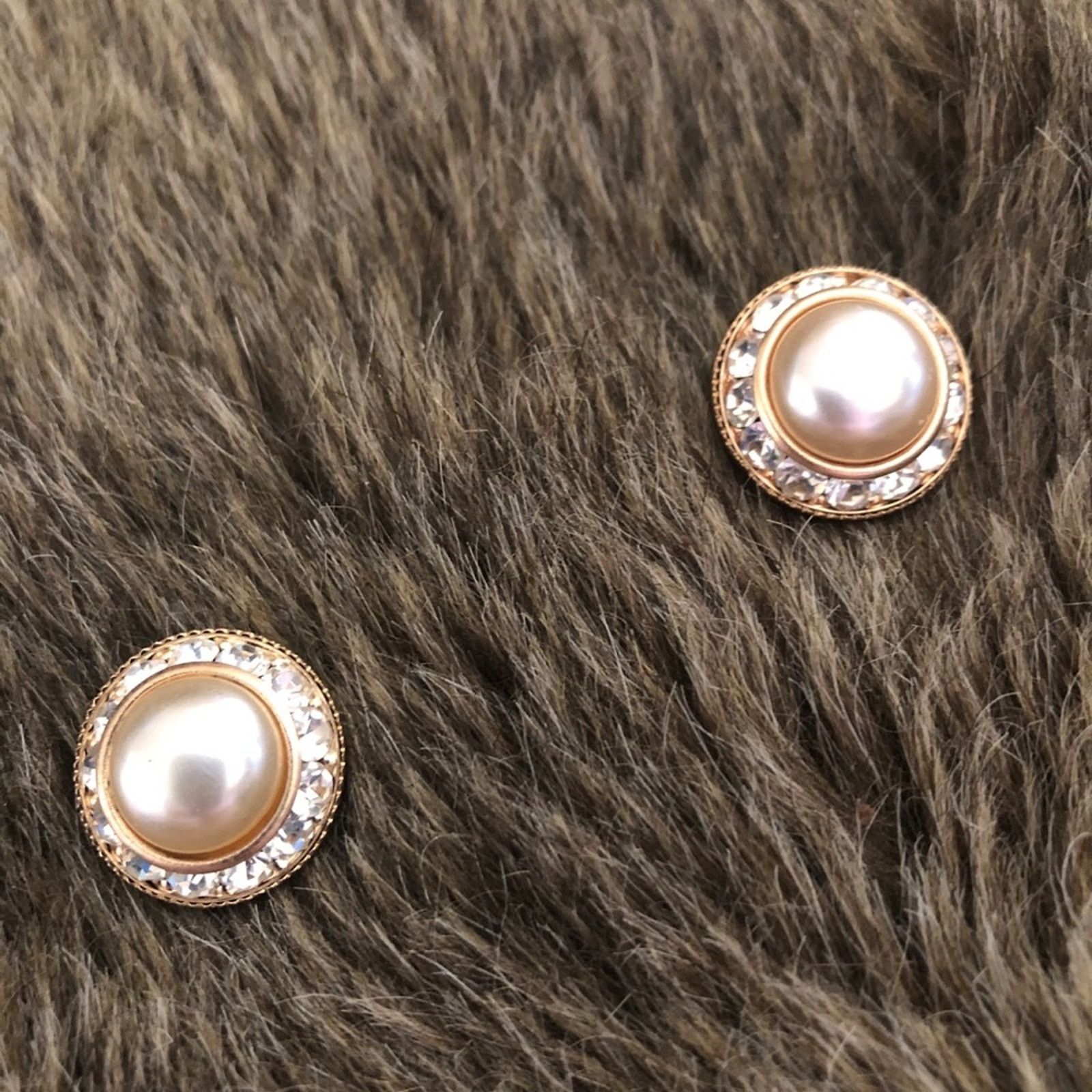Vintage Vintage Pearl glass stone elegant style earrings Size ONE SIZE - 5 Thumbnail