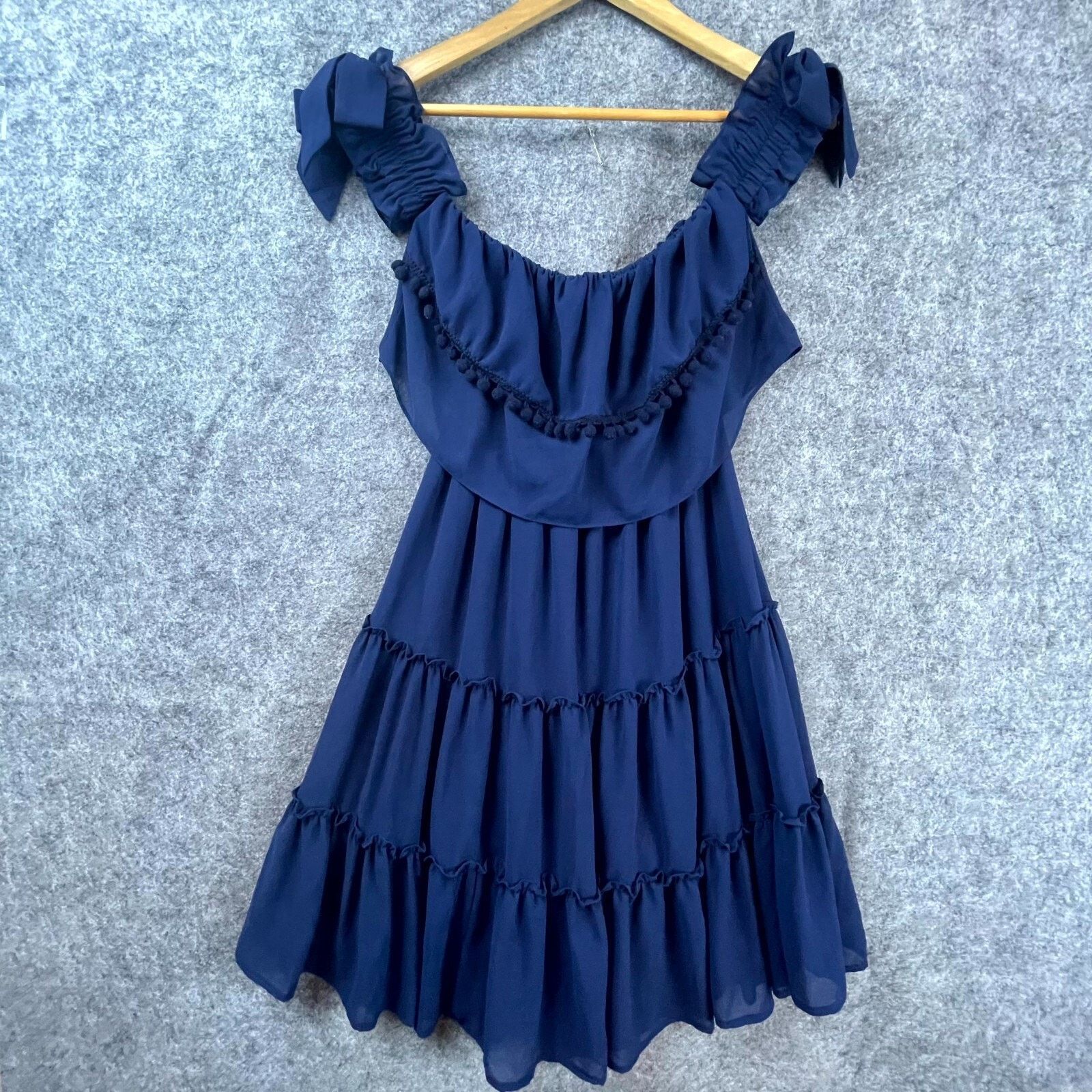 MISA Los Angeles MISA Los Angeles Micaela Dress Small Ruffle Tiered Pompoms Size S / US 4 / IT 40 - 1 Thumbnail
