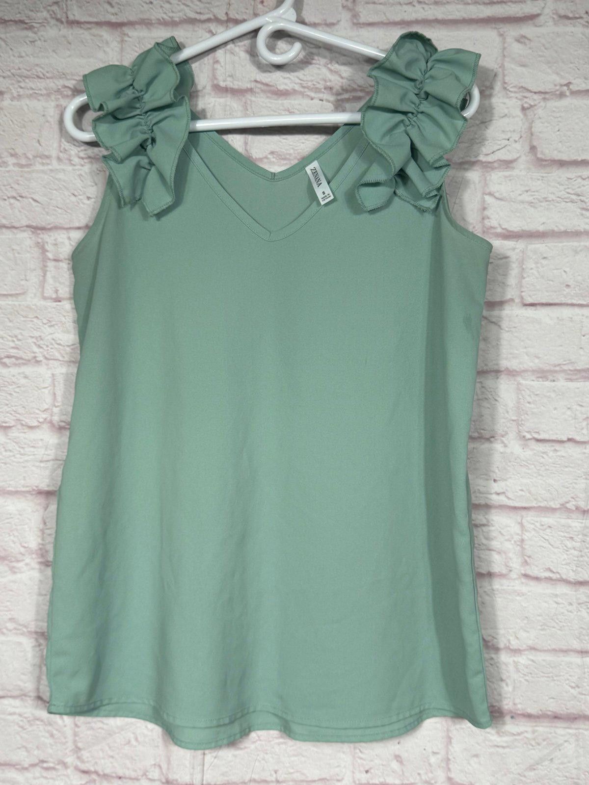 Other Zenana Women's Small Sleeveless Ruffle Shoulder Top Size S / US 4 / IT 40 - 1 Thumbnail
