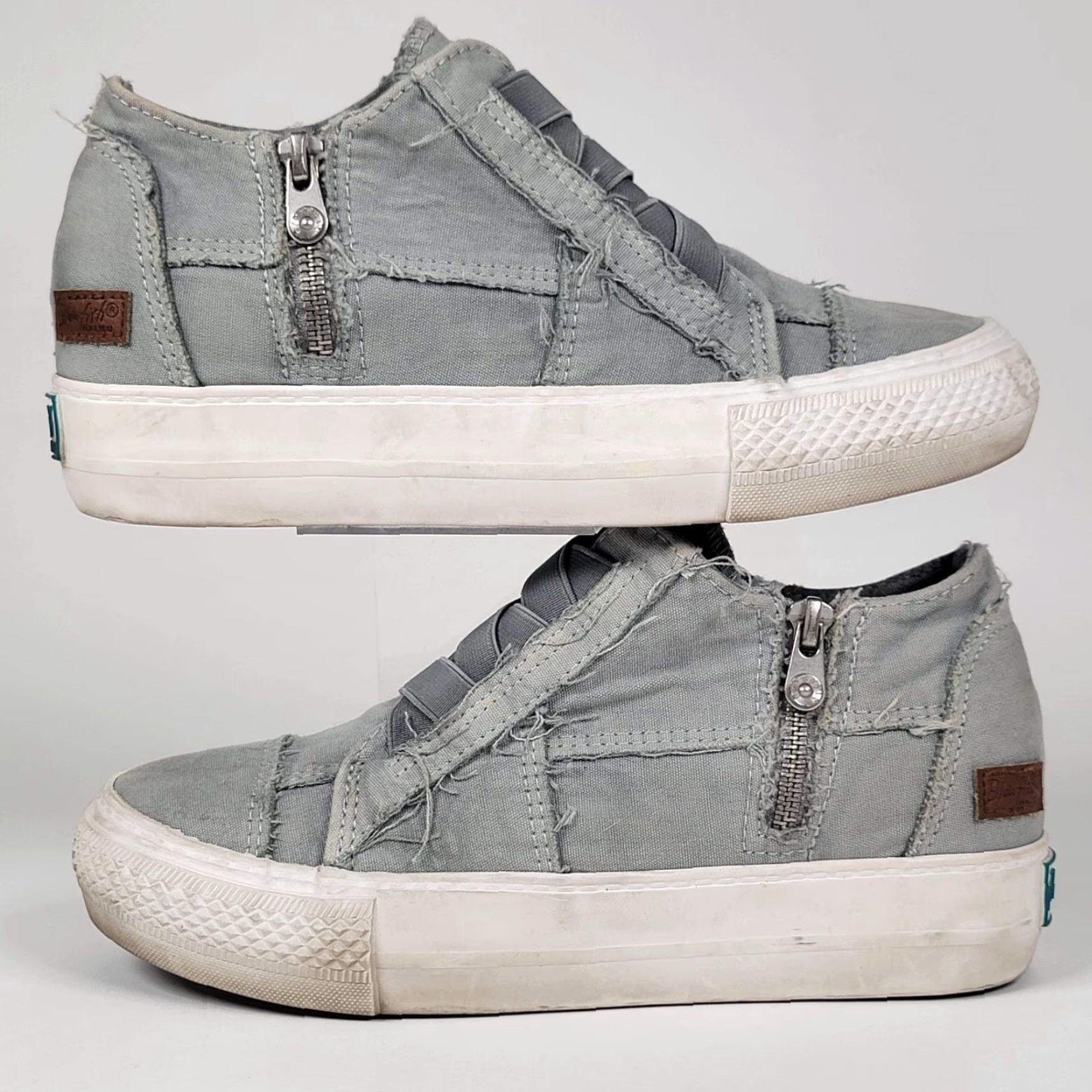 Vintage Blowfish Malibu Mamba Womens 8 M Gray Canvas Mid Top Sneakers Shoes Size M / US 6-8 / IT 42-44 - 5 Thumbnail