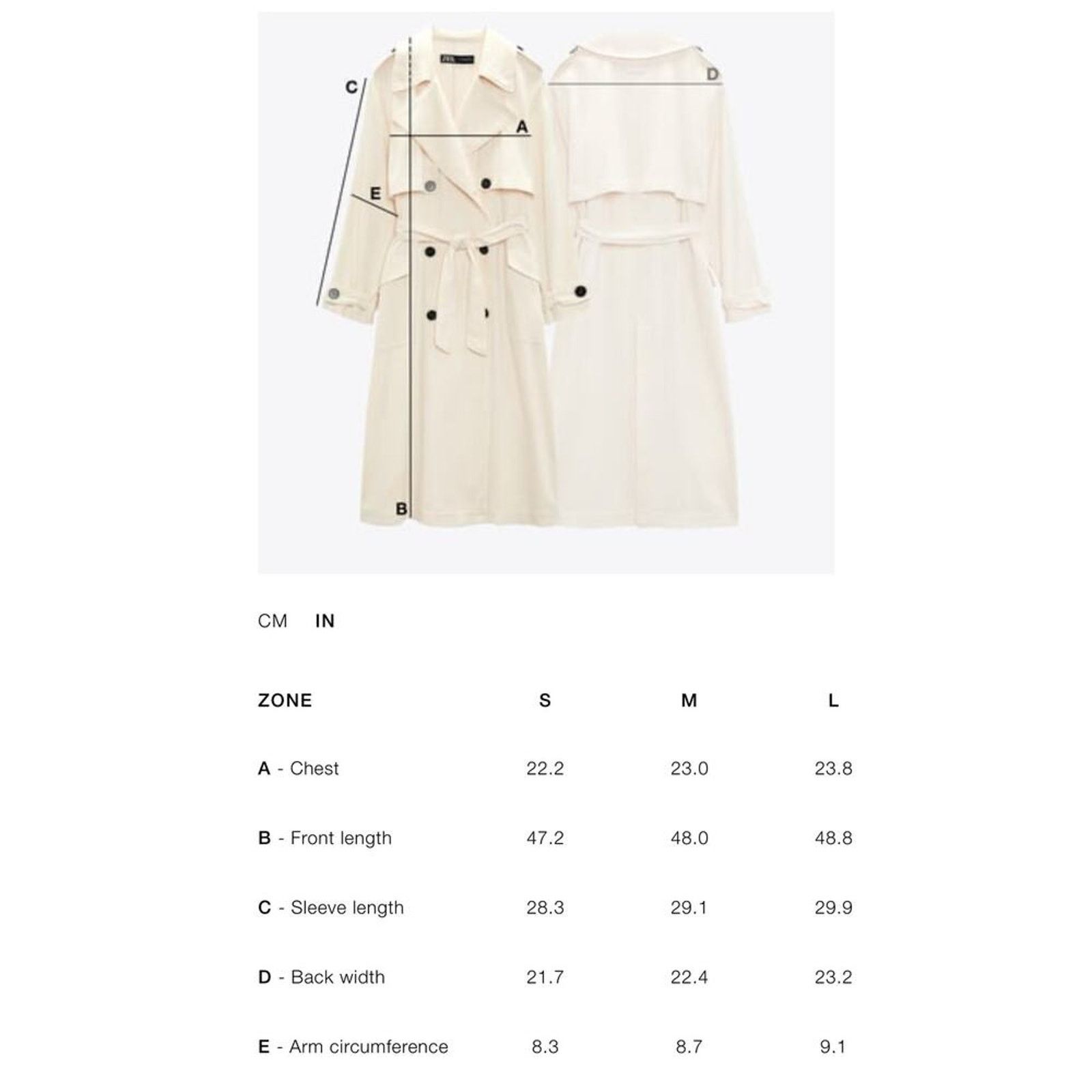 Zara Nwt-Zara BELTED DOUBLE-BREASTED TRENCH COAT-waterresistant-S Size S / US 4 / IT 40 - 8 Thumbnail