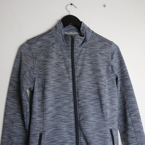 Athleta Athleta Heathered Gray Full Zip Pocket Athleisure Jacket Size S / US 4 / IT 40 - 2 Thumbnail