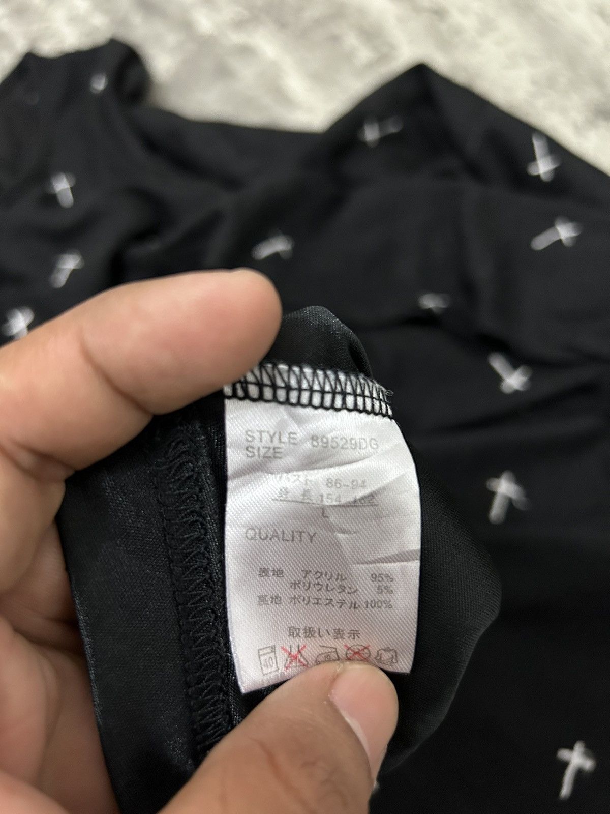 14th Addiction × If Six Was Nine × Japanese Brand Dig Deep Embroidered Aop Cross Acrylic Mini Dress Size L / US 10 / IT 46 - 8 Thumbnail