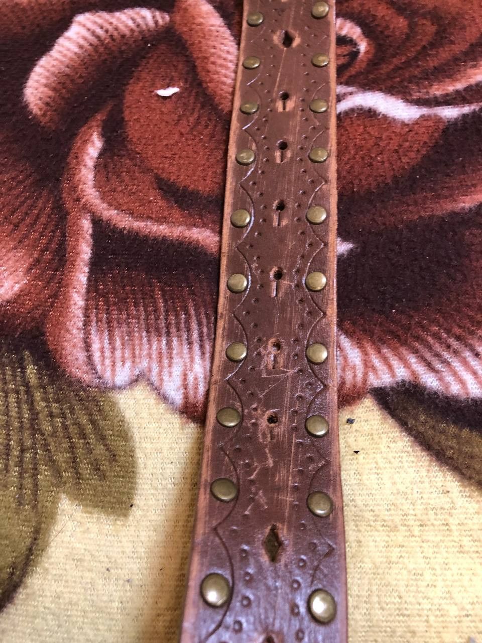 Vintage Vintage Brown Genuine Leather Floral Buckle Size ONE SIZE - 8 Thumbnail