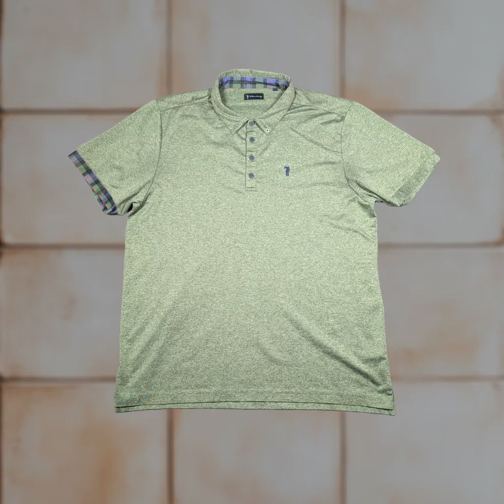 Vintage William Murray Polo Shirt Mens XL Green Heather Golf Performance Stretch Top Size US XL / EU 56 / 4 - 1 Thumbnail